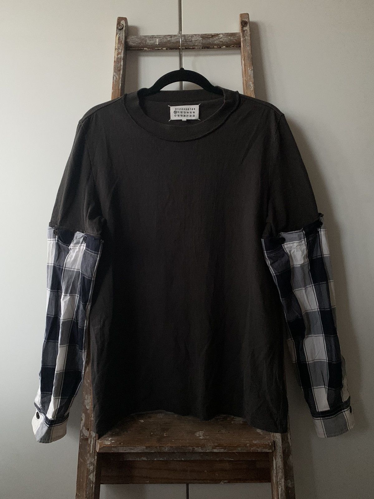 Maison Margiela MAISON MARGIELA DETACHABLE CHECK SLEEVE T-SHIRT LONGSLEEVE Size US M / EU 48-50 / 2 - 1 Thumbnail