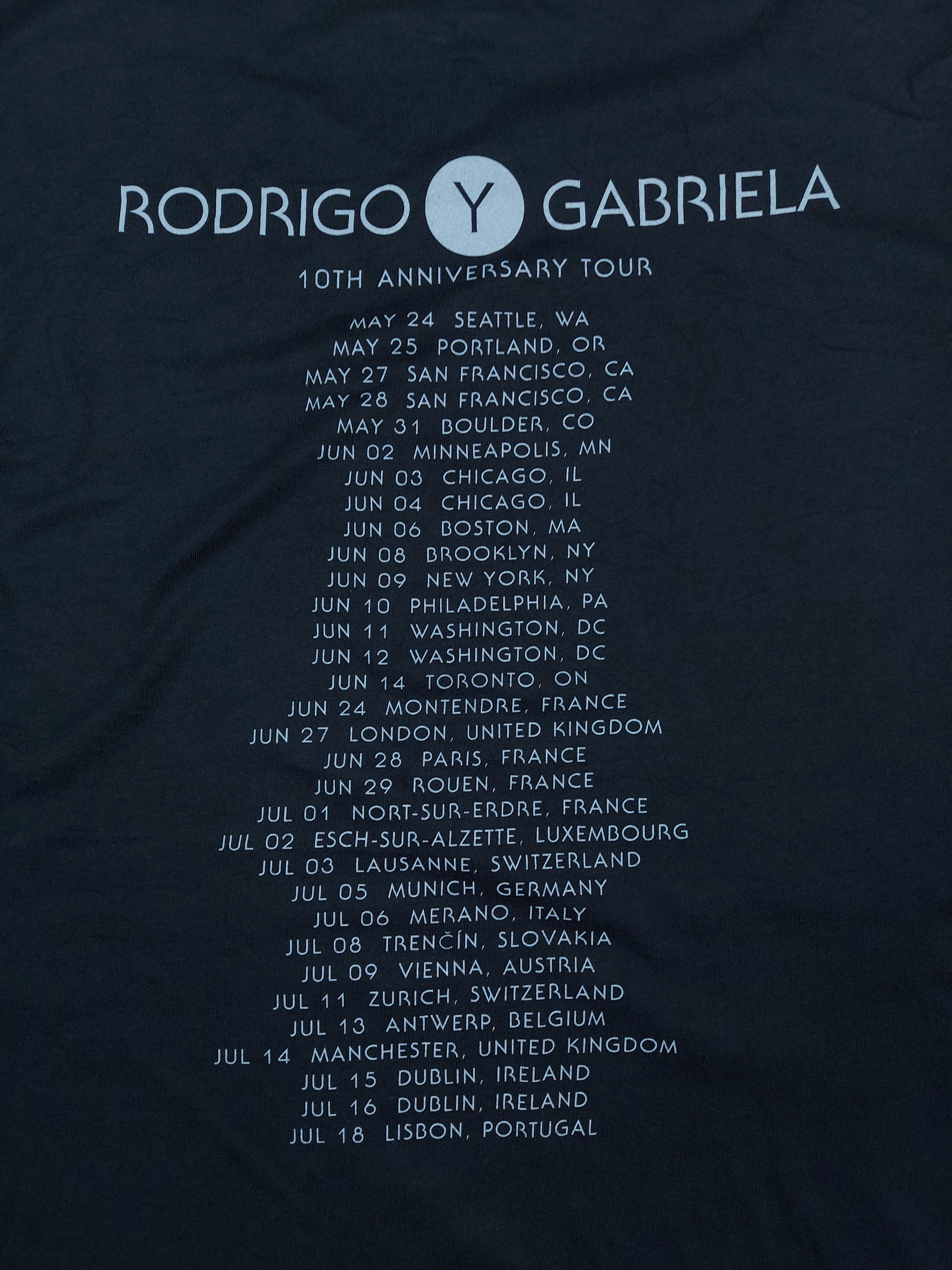 Band Tees Rodrigo Y Gabriela Band 10th Anniversary Tour TEE Size US M / EU 48-50 / 2 - 8 Thumbnail