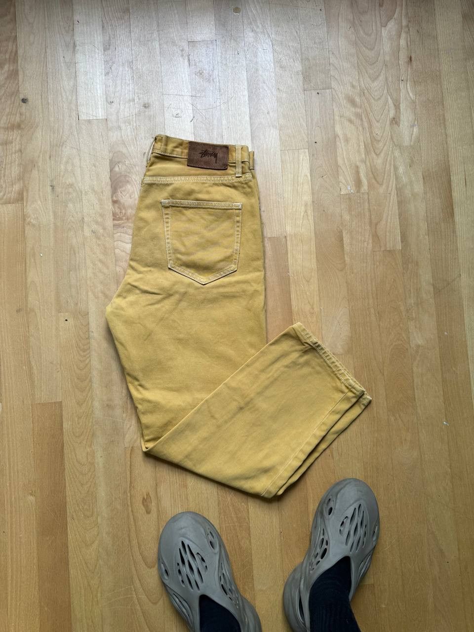 Stussy × Vintage Vintage Stussy Jeans 90S Y2K Model Track Pants Pale Yellow Size US 30 / EU 46 - 1 Thumbnail