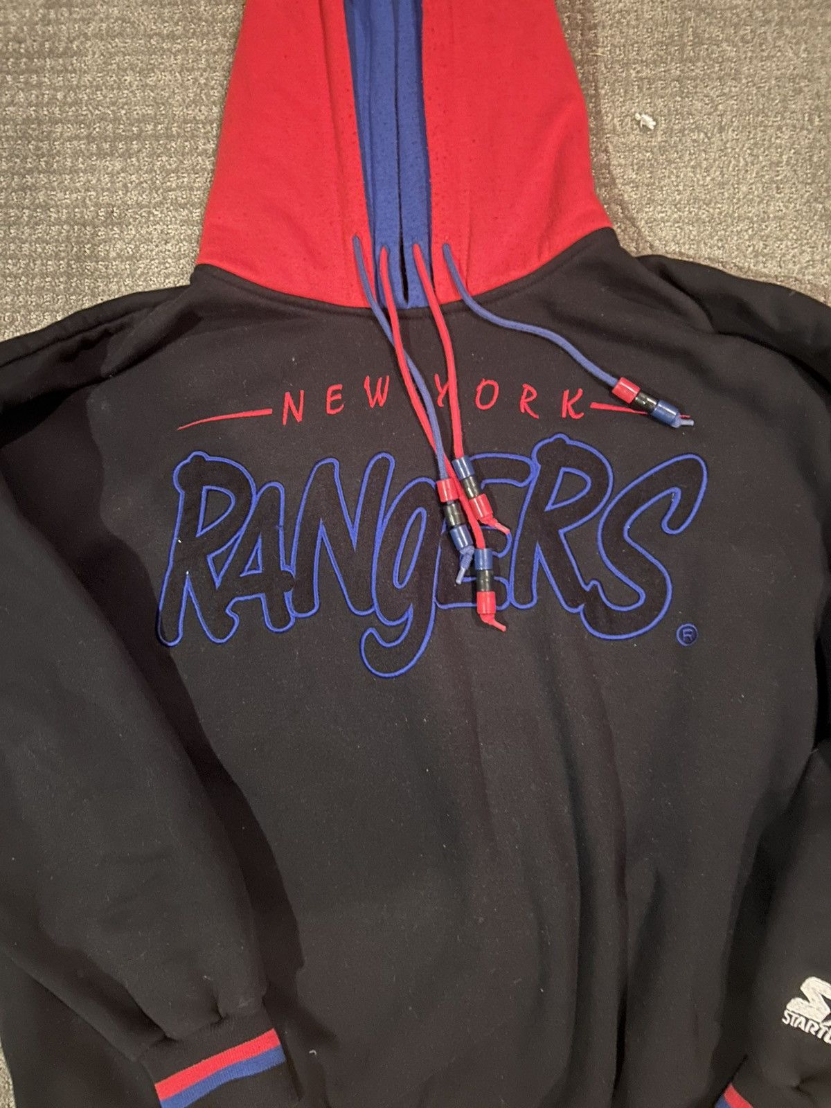 Starter Rangers Starter Double Hood vintage sweatshirt Size US L / EU 52-54 / 3 - 2 Thumbnail