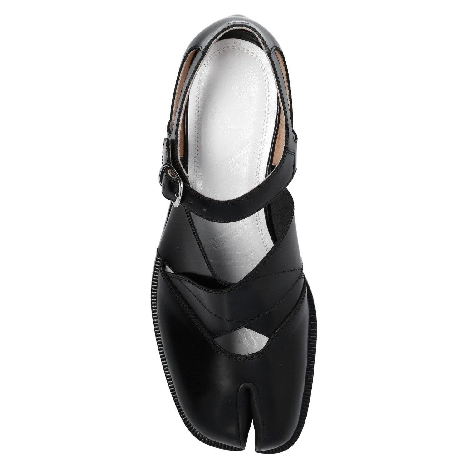 Maison Margiela MAISON MARGIELA Tabi Split Toe Black Leather Sandals New & A Size US 9.5 / IT 39.5 - 4 Thumbnail