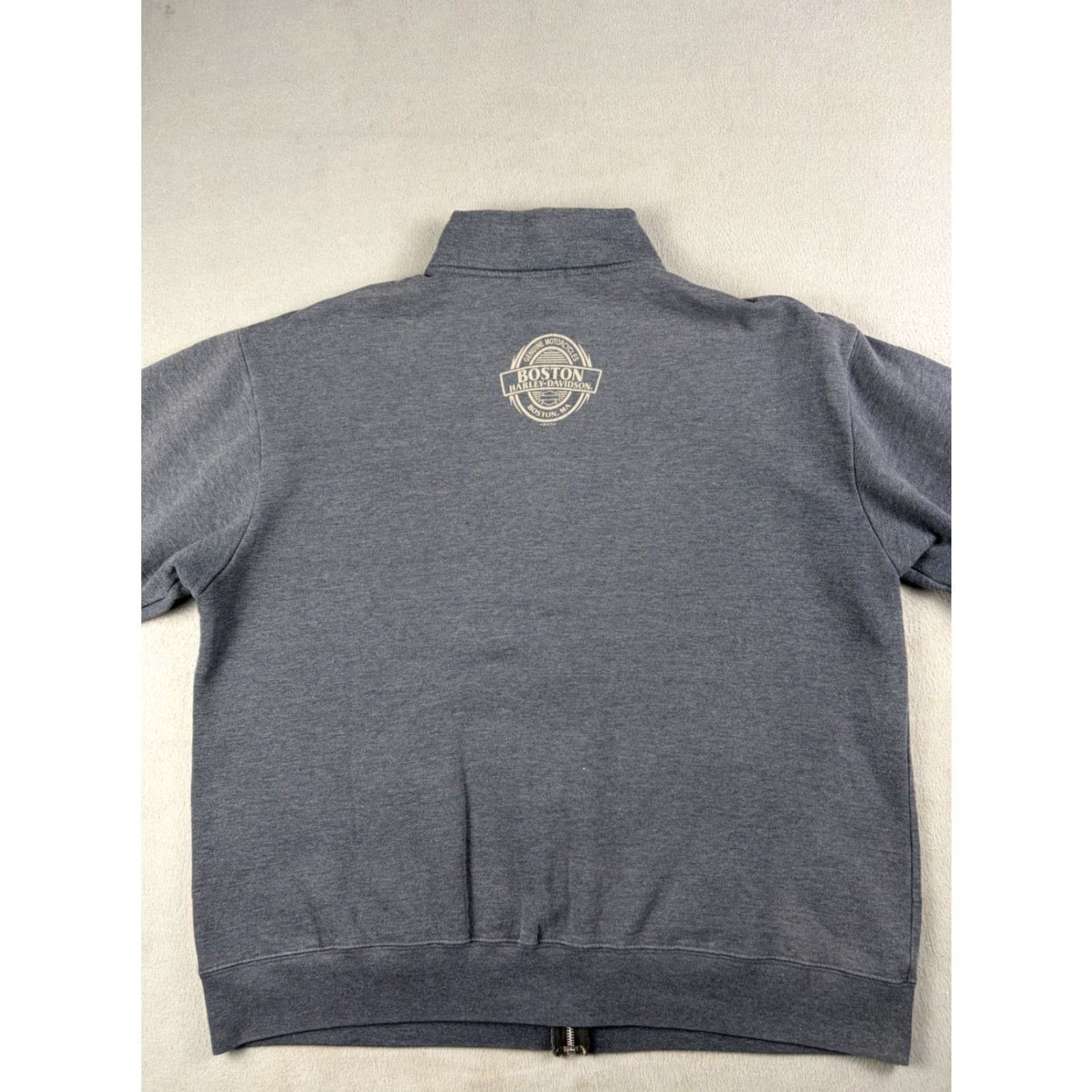 Harley Davidson VINTAGE Harley-Davidson Sweatshirt Full Zip Gray XL Men Boston Massachusetts Y2k Graphic Print Skull Motorcycle Biker Logo Cotton Zip Mens Size US XL / EU 56 / 4 - 5 Thumbnail