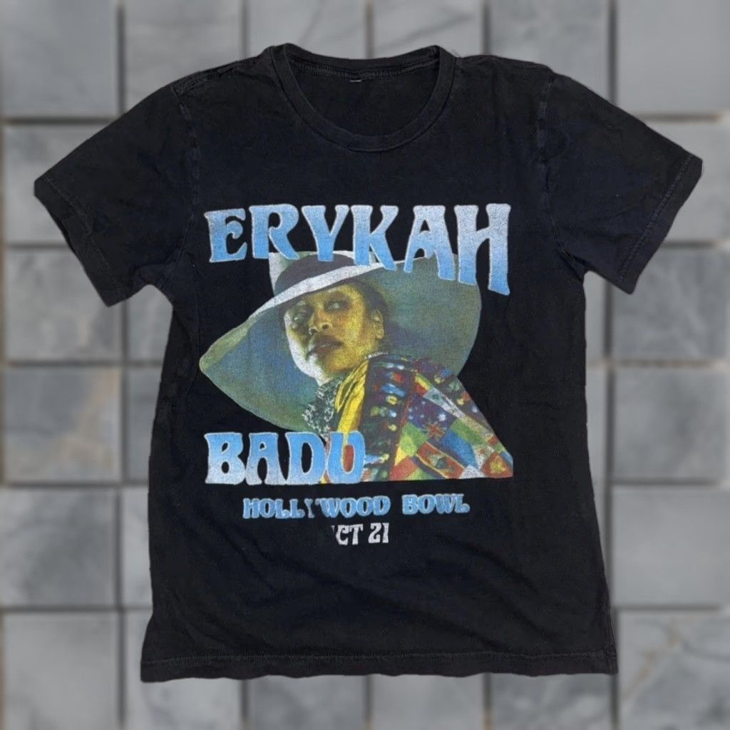 Vintage VINTAGE Erykah Badu Hollywood Bowl Tour Concert T-Shirt Black Adult Medium 18x25 Mens Size US M / EU 48-50 / 2 - 1 Thumbnail