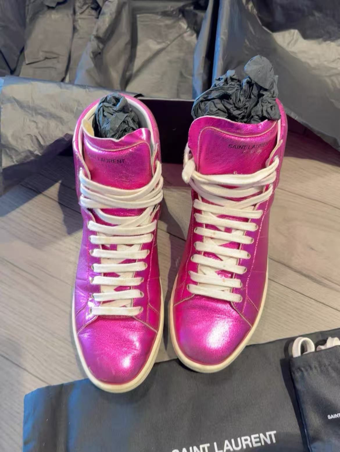 Saint Laurent Paris Saint Laurent paris SL-01 pink hi-top Size US 6.5 / IT 36.5 - 4 Thumbnail