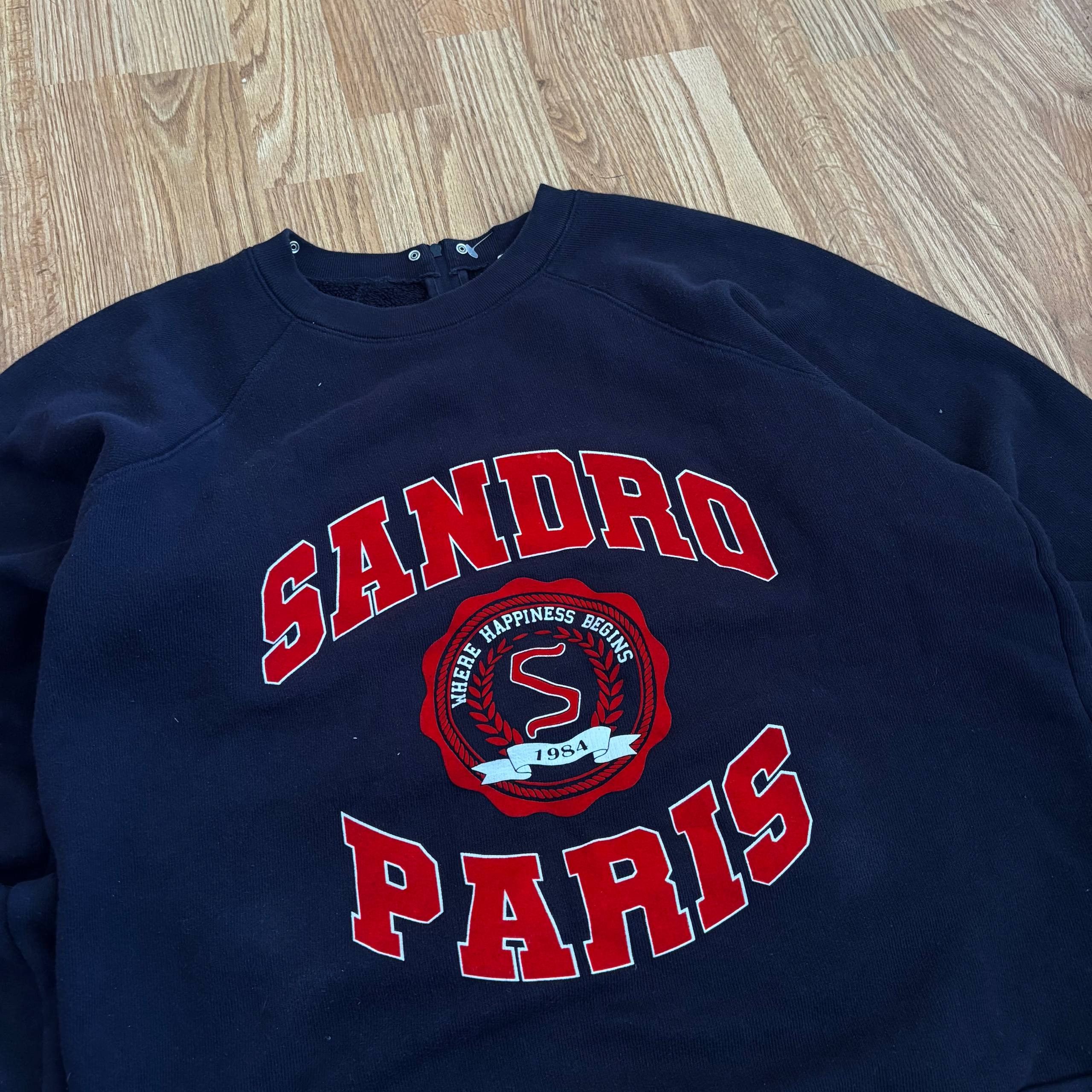 Sandro Sandro Paris Blue Blason Sweatshirt Size L / US 10 / IT 46 - 1 Thumbnail
