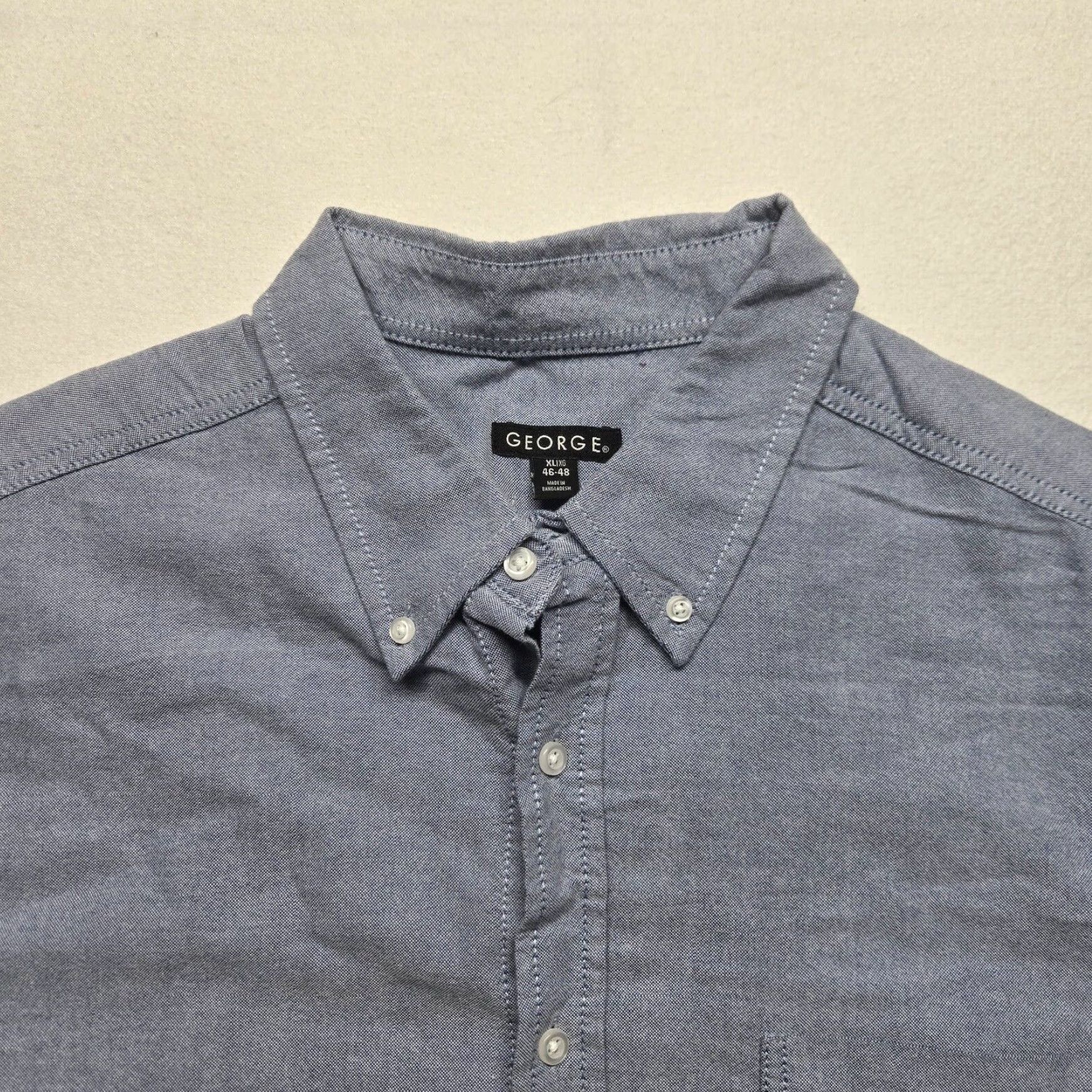 George George Button Up Shirt Short Sleeve Gray Adult Men's XL Size US XL / EU 56 / 4 - 2 Thumbnail