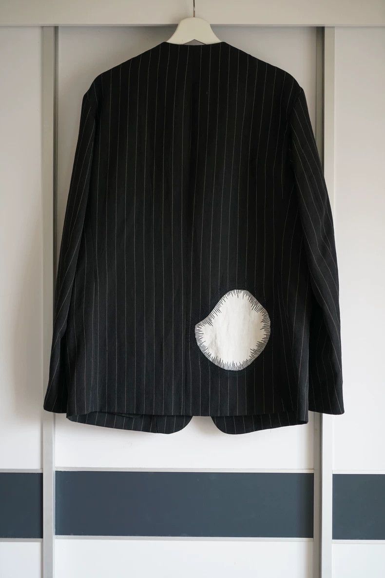 Yohji Yamamoto Yohji Yamamoto Yohji Yamamoto Striped Suit with White Patc Size US S / EU 44-46 / 1 - 2 Thumbnail