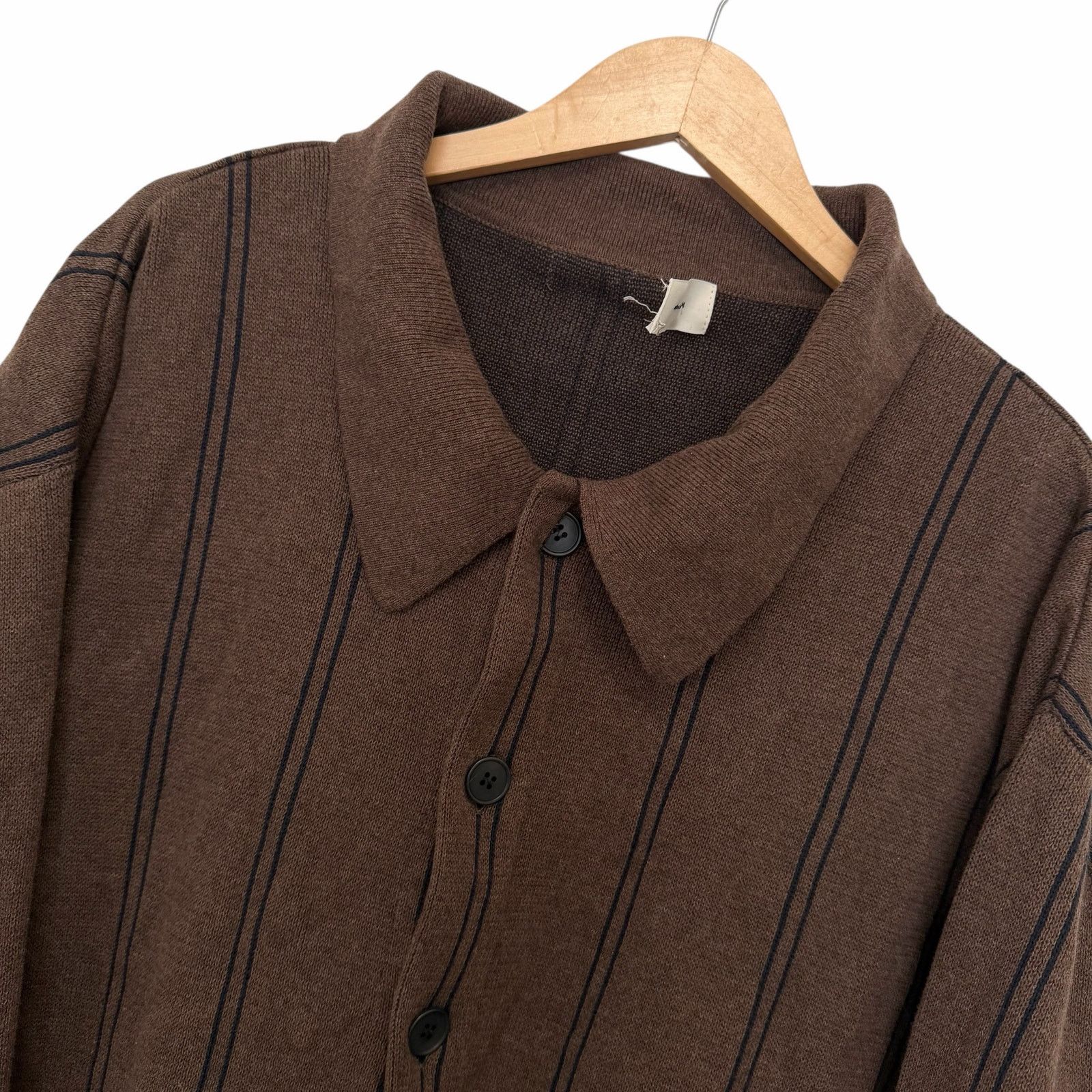 MFPEN Brown Striped Formal Cardigan Sz XXL