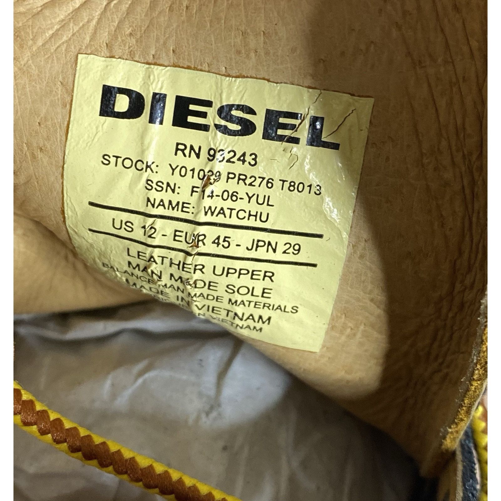 Diesel NWT DIESEL Men's 12 Ankle Boots 'The Pager' WATCHU Leather Size US 12 / EU 45 - 4 Thumbnail