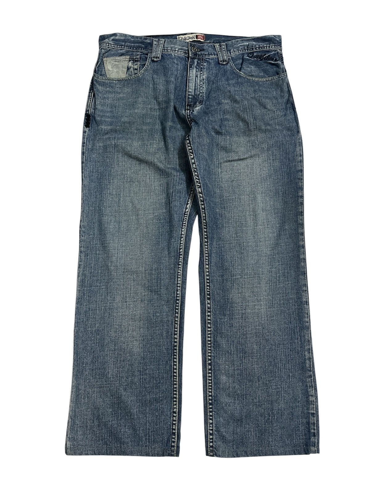 Rick Owens 2000s Quiksilver Embroidered Jeans Y2K Goa Lgb Jnco Style Size US 36 / EU 52 - 2 Thumbnail