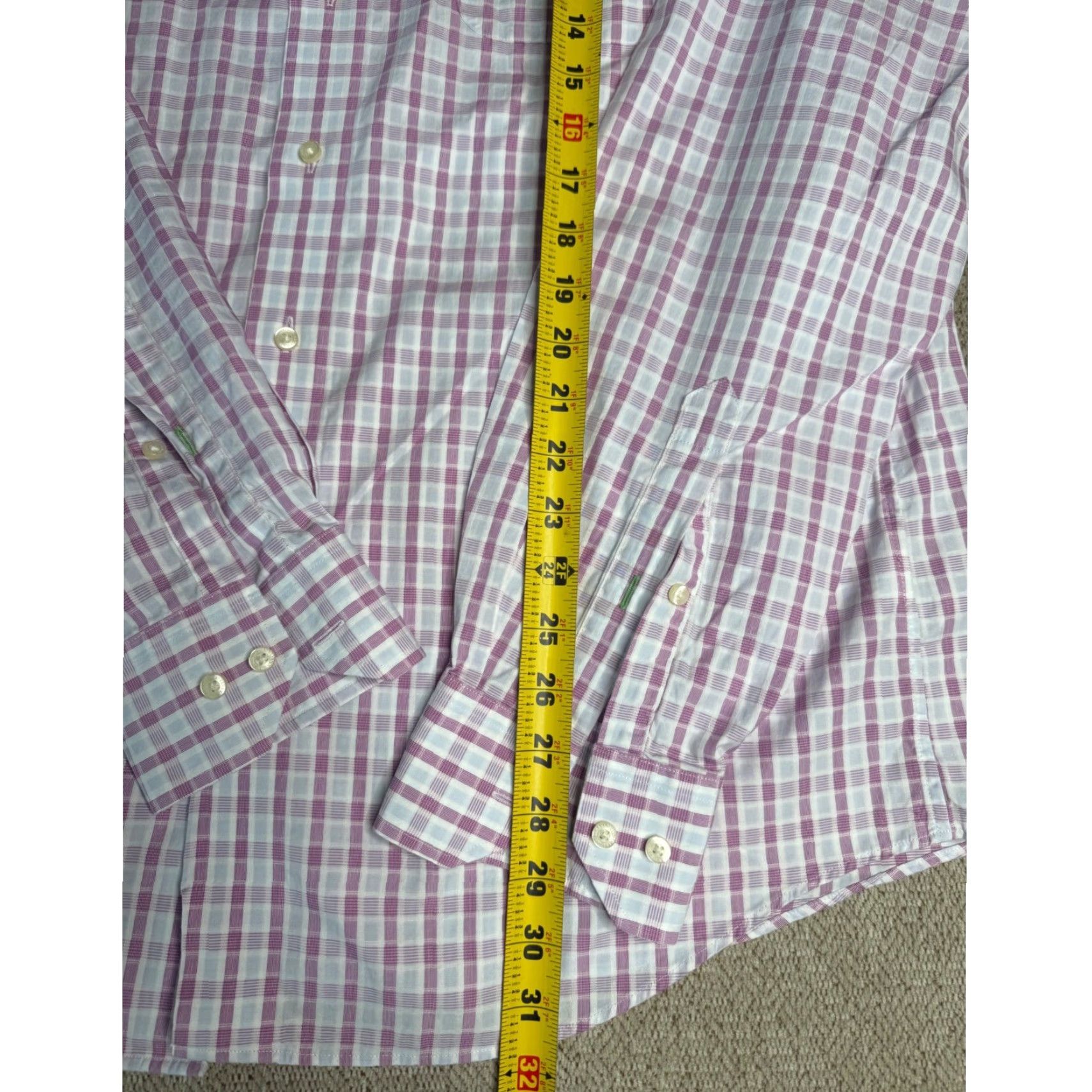 Tommy Bahama Tommy Bahama Dress Shirt Mens 16.5 36/37 Purple Plaid Long Sleeve Button-Down Size 46R - 6 Thumbnail