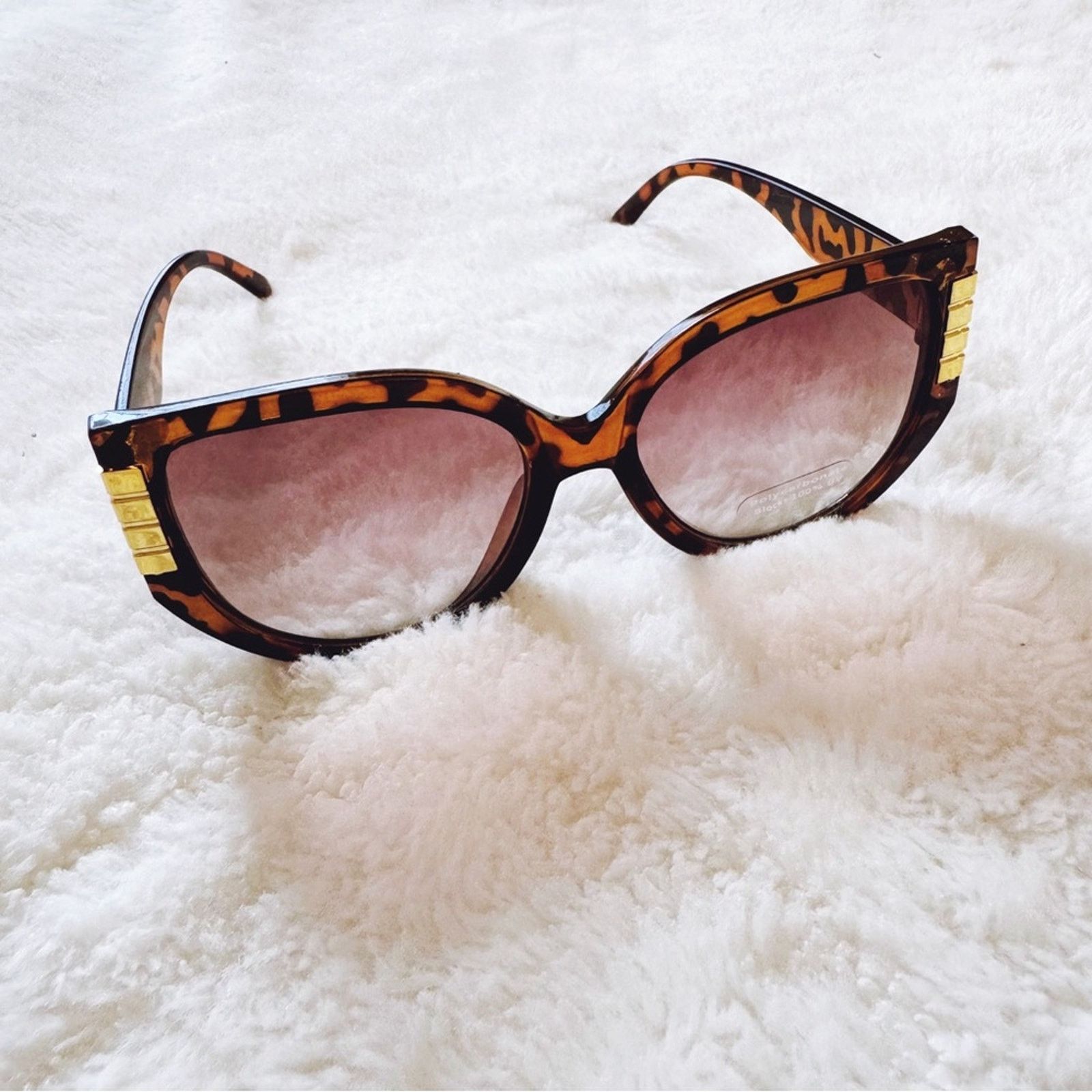 Other Rosy Tortoise Brown Cat Eye Oversized Sunglasses Size ONE SIZE - 7 Thumbnail