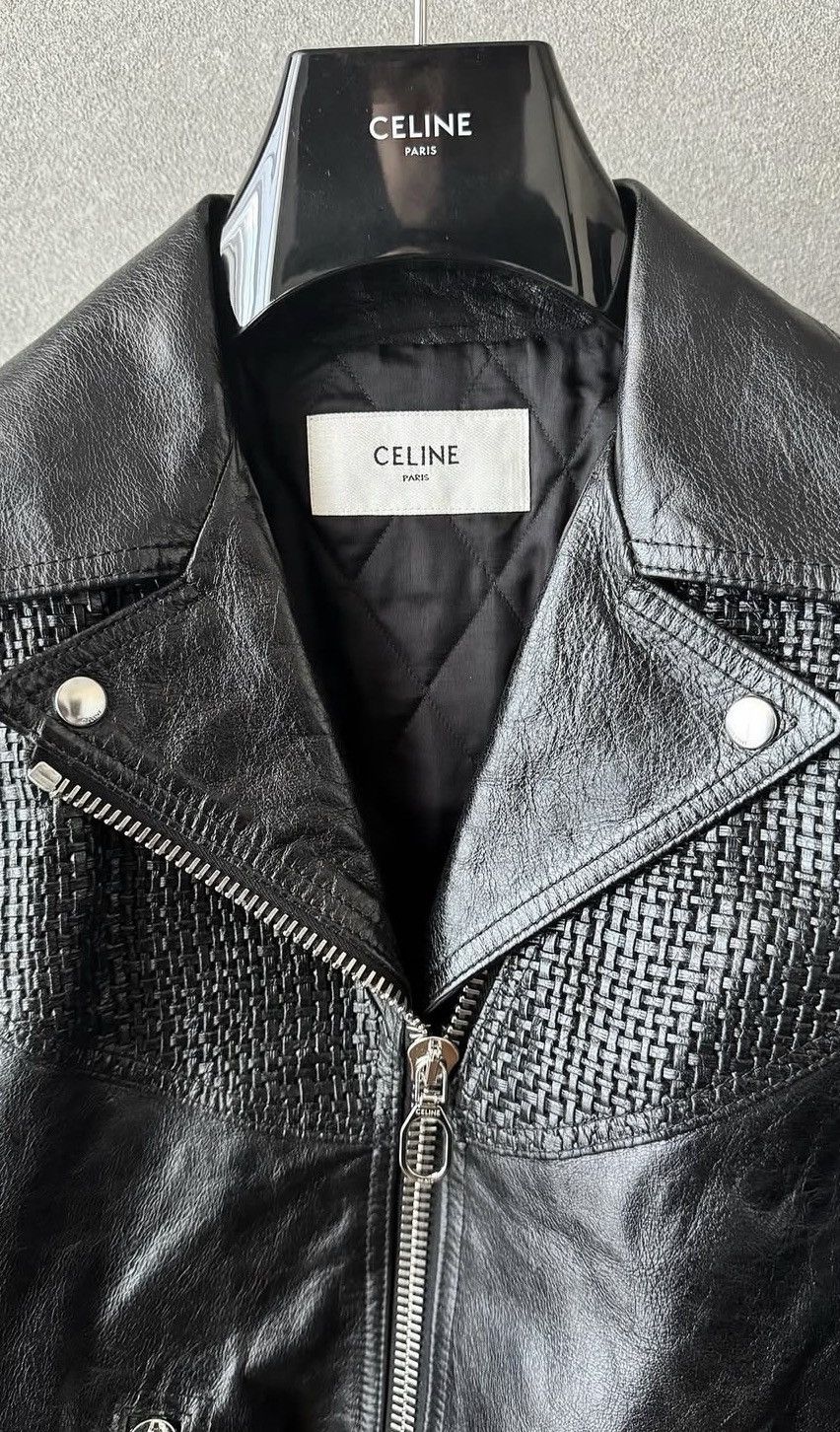 Celine Celine 24FW cropped texture leather biker jacket sz46 Size US S / EU 44-46 / 1 - 4 Thumbnail