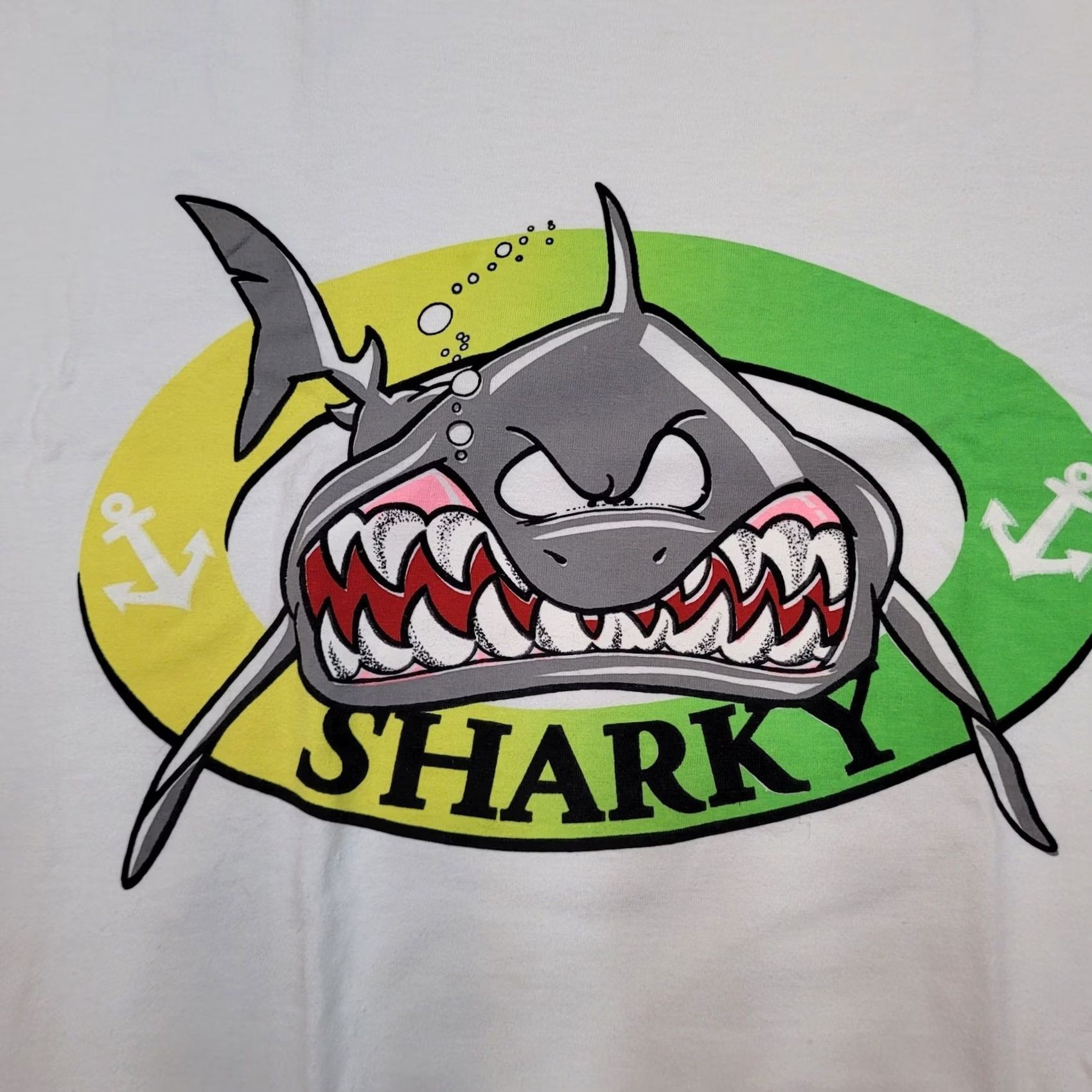 Vintage VTG 90s Y2K Sharky Shark T-Shirt Mens M/L Cartoon Surf Skate Graphic Tee Shirt Size US M / EU 48-50 / 2 - 2 Thumbnail