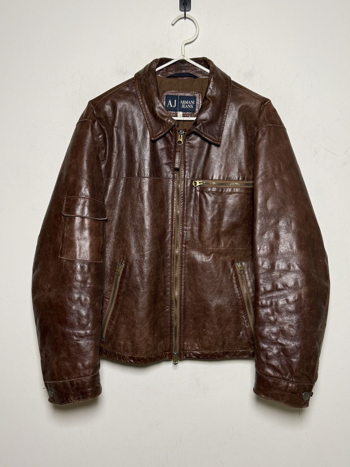 Giorgio Armani Vintage Armani Jeans leather jacket Size US M / EU 48-50 / 2 - 1 Thumbnail