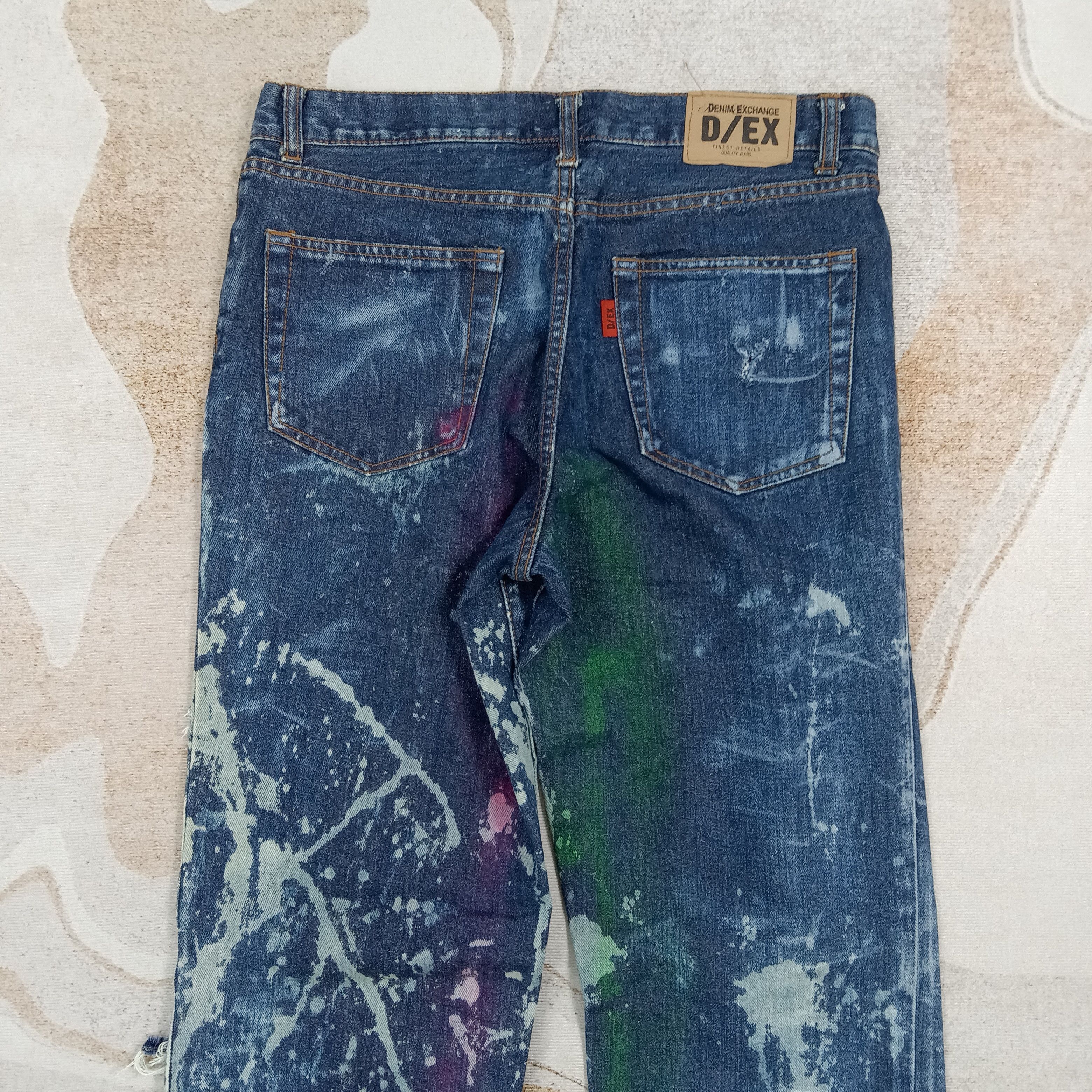 Vintage D/EX Denim Exchange Distressed Rare Denim Jeans C272N2 Size US 33 - 7 Thumbnail