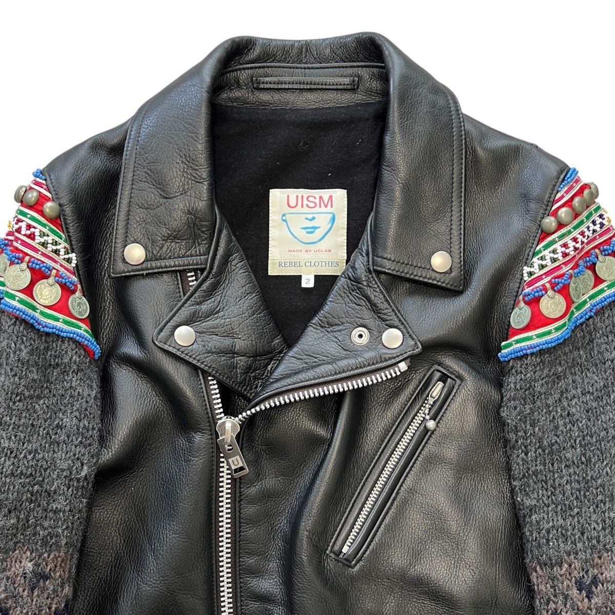 Undercover UNDERCOVERISM "EARMUFF MANIAC" Knit Sleeve Biker Jacket Size US M / EU 48-50 / 2 - 2 Thumbnail