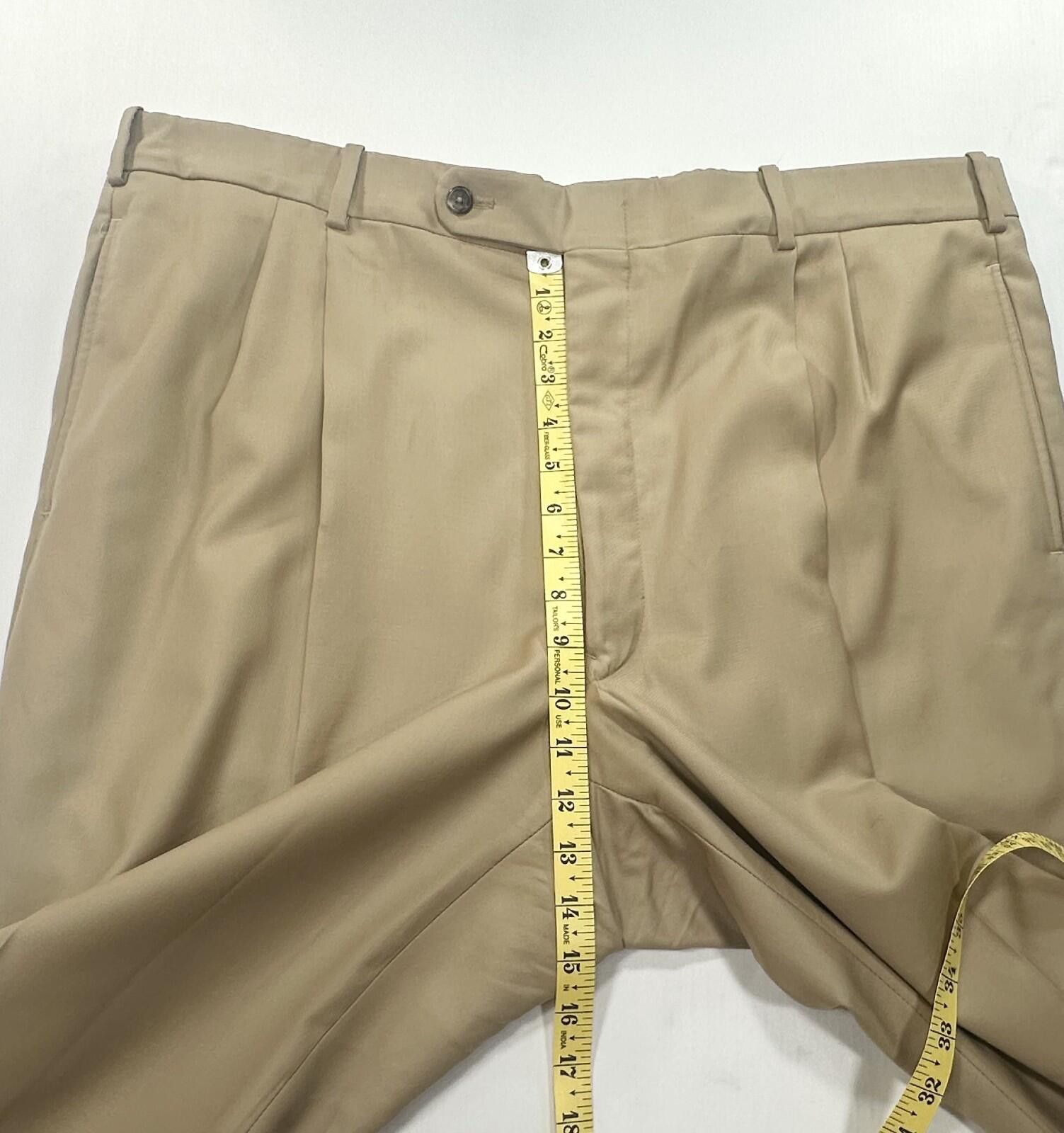 Tom James Tom James Royal Classic Pleated Dress Pants Brown Men 40/28 Size US 40 / EU 56 - 4 Thumbnail
