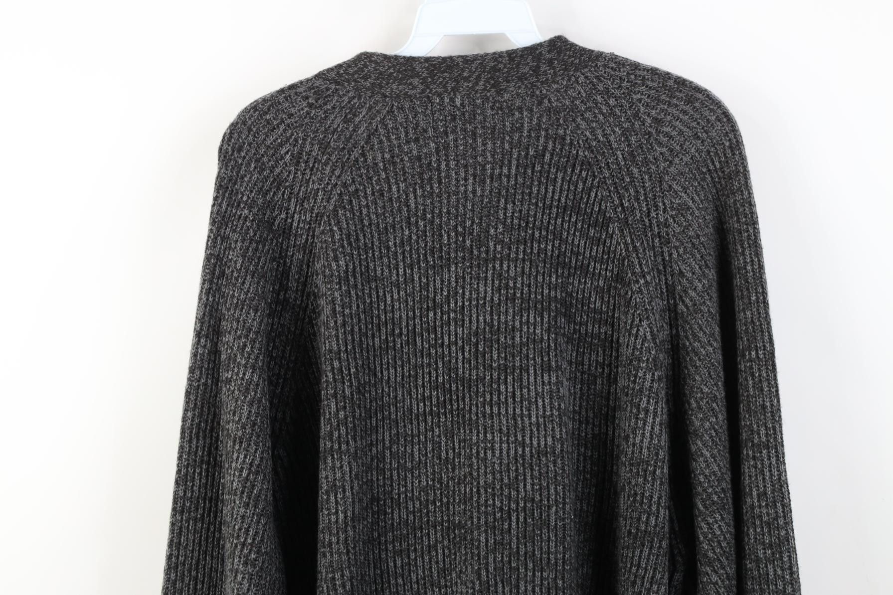 Vintage Vintage 90s Streetwear Ribbed Knit Cardigan Sweater Gray Size US XL / EU 56 / 4 - 11 Thumbnail