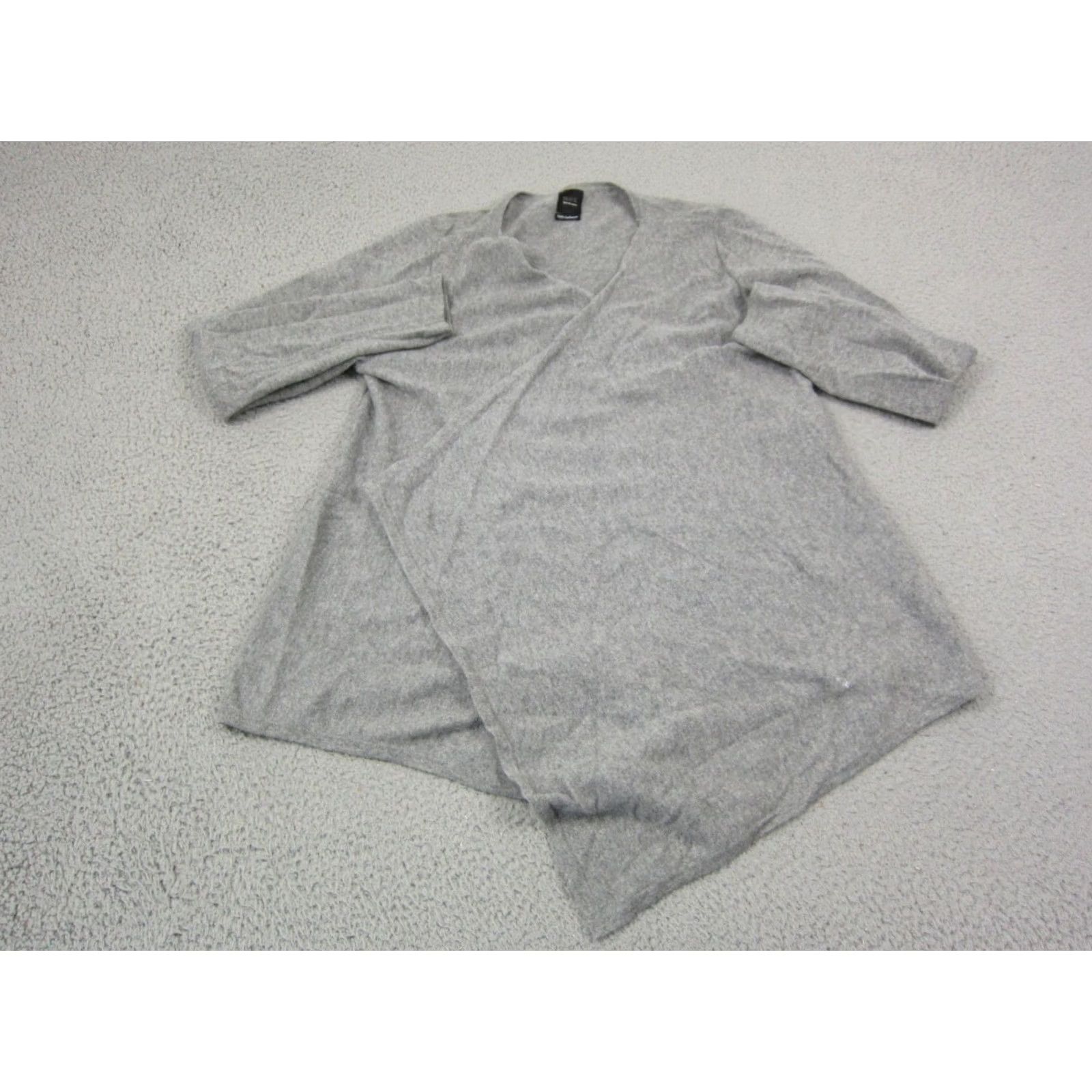 Saks Fifth Avenue Saks Fifth Avenue Cardigan Womens Large Gray 100% Cashmere Sweater Open Size L / US 10 / IT 46 - 2 Thumbnail