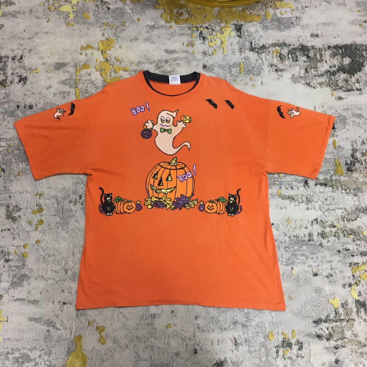 Vintage Vintage Hallowen Boo Single Stitching Studded Tee Size US XL / EU 56 / 4 - 1 Thumbnail