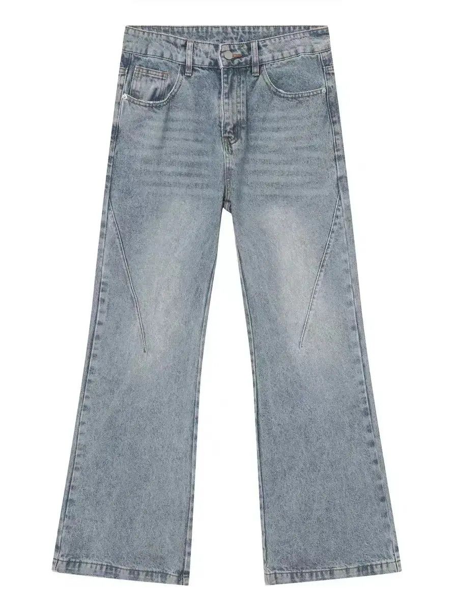 Japanese Brand Vintage light blue washed micro-flare jeans Size US 34 / EU 50 - 6 Thumbnail