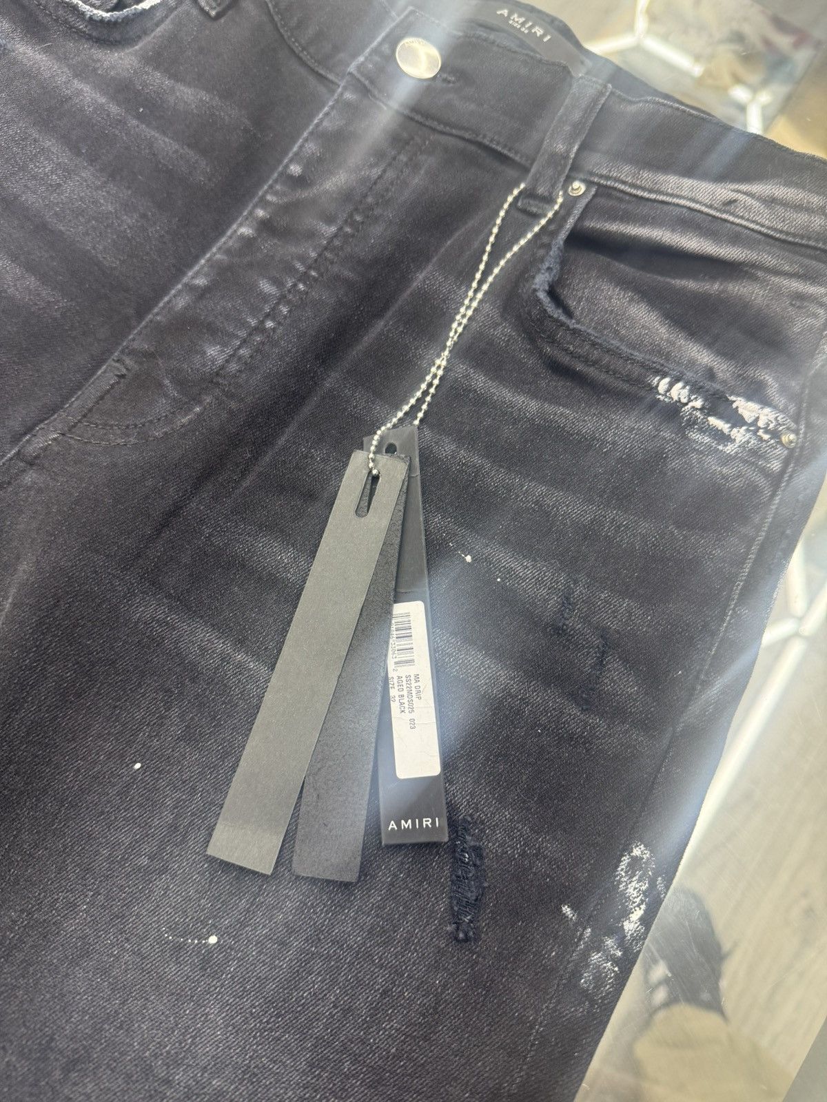Amiri Brand New Amiri - MA Drip Denim (Aged Black) Size US 32 / EU 48 - 4 Thumbnail