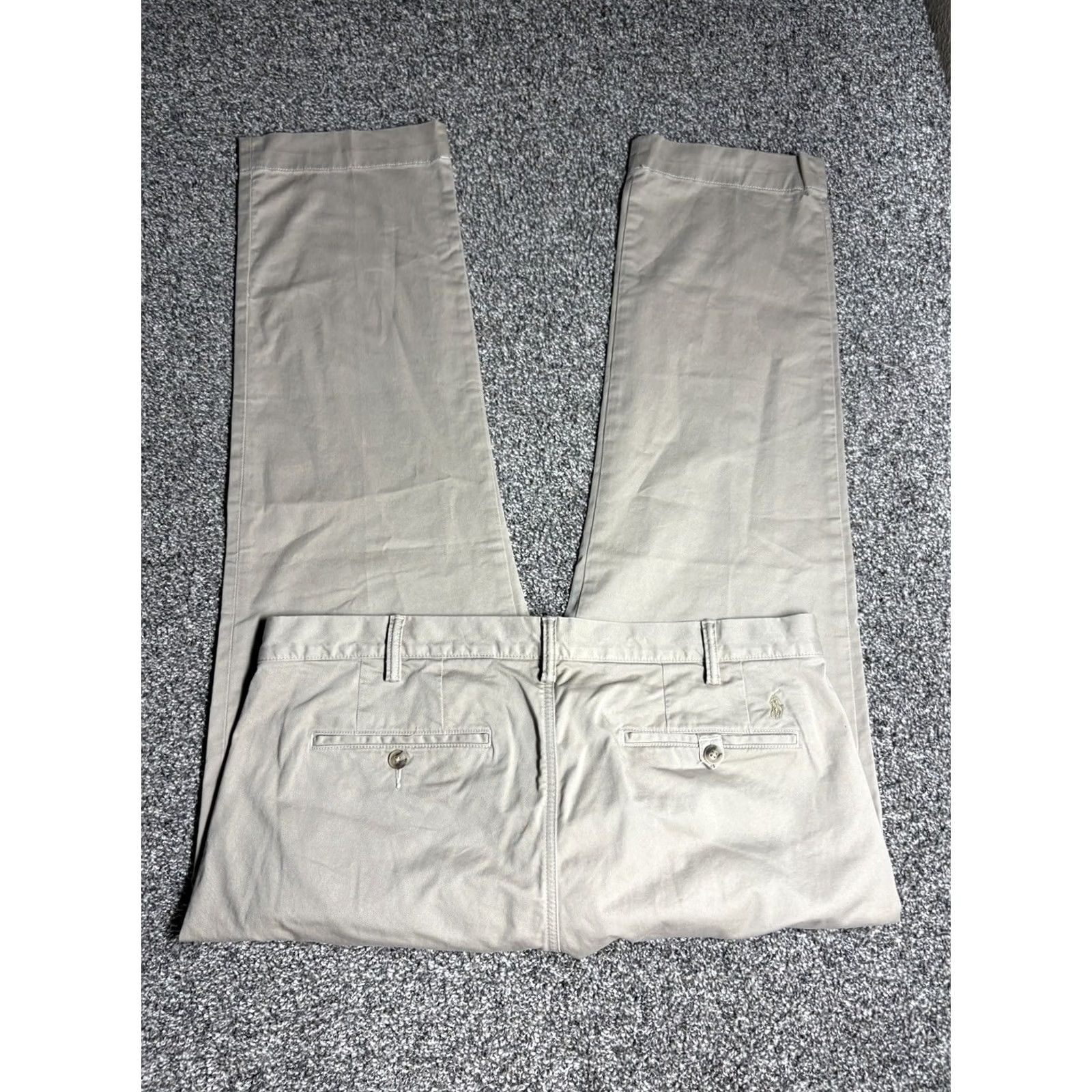 Polo Ralph Lauren Polo Ralph Lauren Chino Pant Mens 36x29 Khaki Beige Stretch Cotton Twill Cuffed Flat Front Size US M / EU 48-50 / 2 - 2 Thumbnail