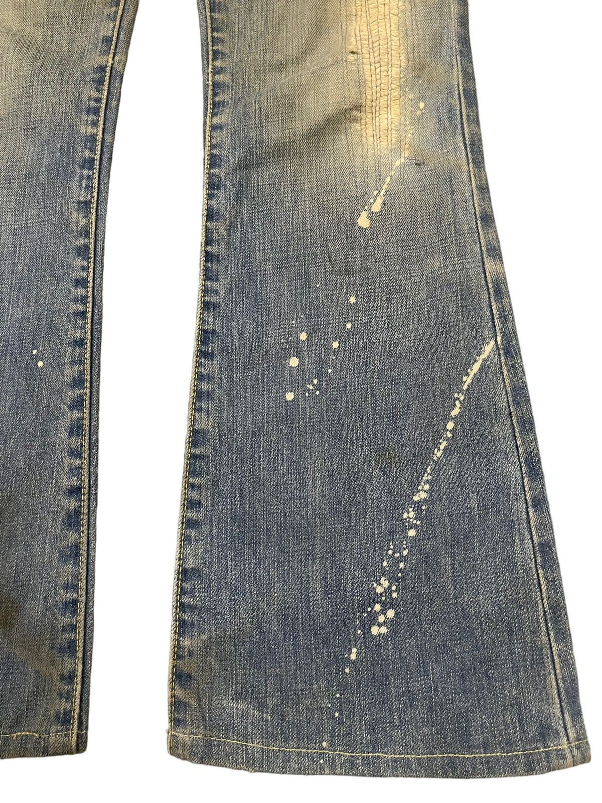 Hysteric Glamour Vintage Japanese Mud Wash Distress Paint Splatter Flare Jean Size 27" / US 4 / IT 40 - 6 Thumbnail