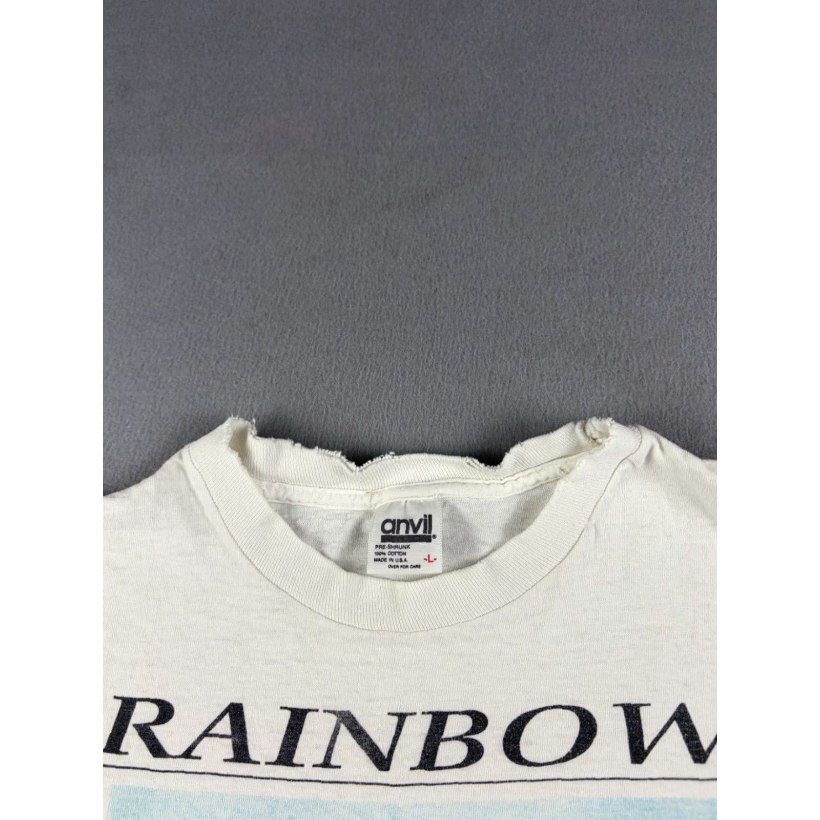 Anvil VINTAGE Greenpeace Rainbow Warrior Shirt Men’s Large White USA Made 80s Mens Size US L / EU 52-54 / 3 - 5 Thumbnail