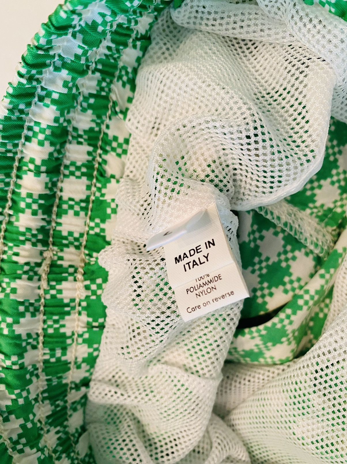 Kiton Kiton 🇮🇹 Green Gingham Check Logo Resort Swim Shorts Lg NWT Size US 36 / EU 52 - 8 Thumbnail