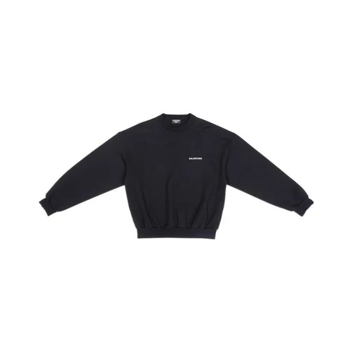 Balenciaga Balenciaga Black Logo Printed Long Sleeve Sweatshirt Size US M / EU 48-50 / 2 - 1 Thumbnail
