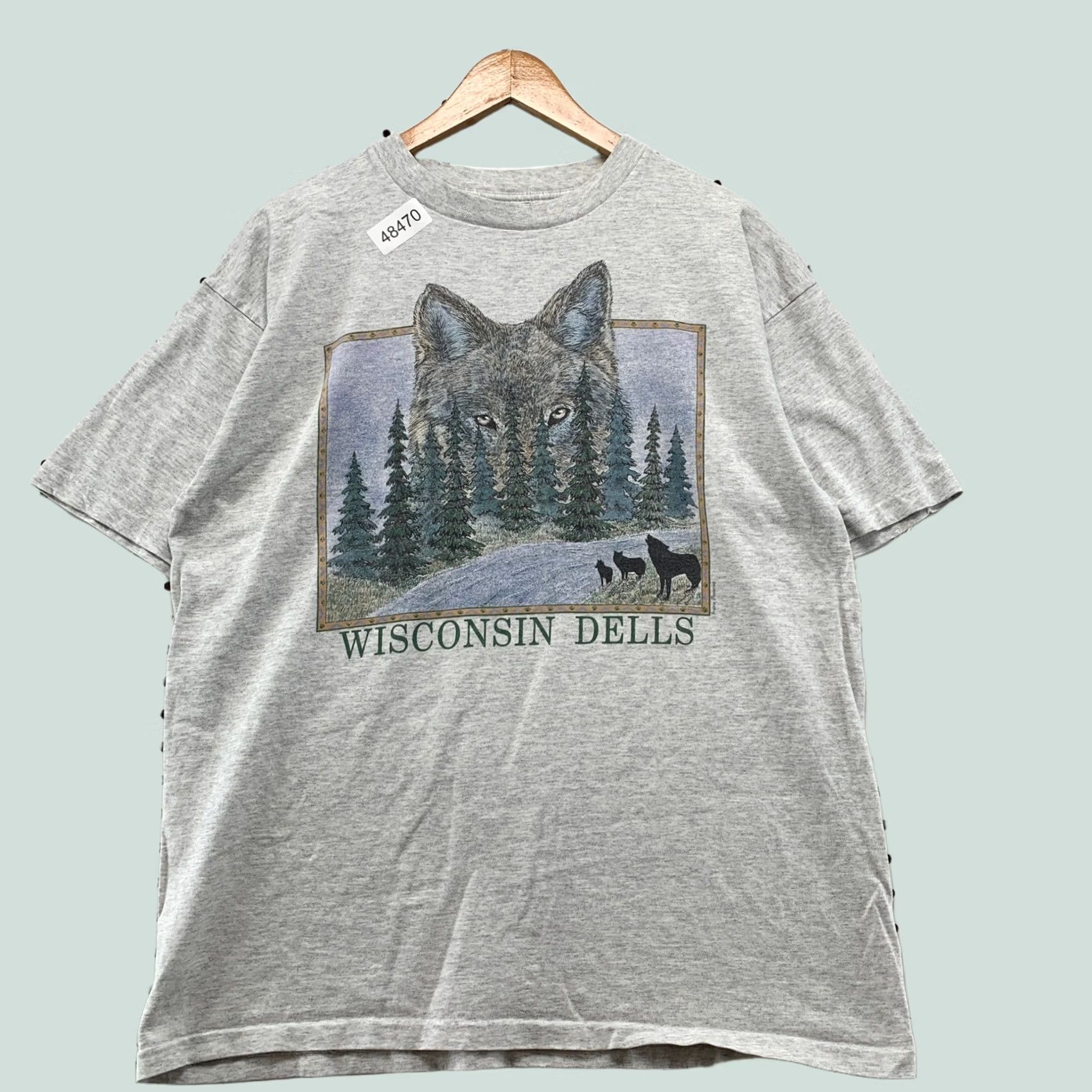 Vintage VINTAGE Prairie Mountain T Shirt Mens XL Gray Wolf Nature Wisconsin Dells 90s Outdoor Shirt Graphic Print Fans Mens Size US XL / EU 56 / 4 - 1 Thumbnail