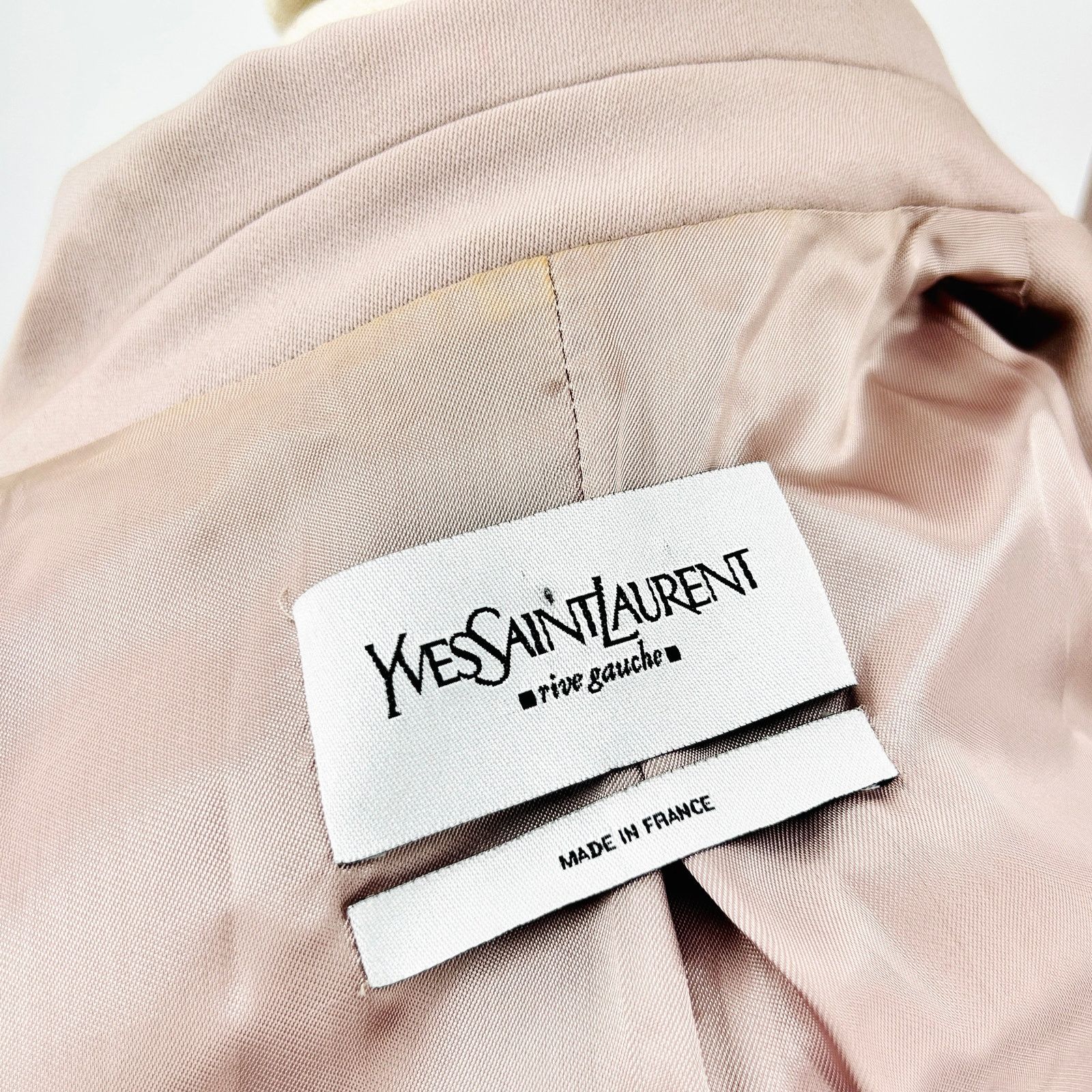 Yves Saint Laurent Vintage 90s Mauve Wool Blazer Trouser Power Suit Size S / US 4 / IT 40 - 10 Thumbnail