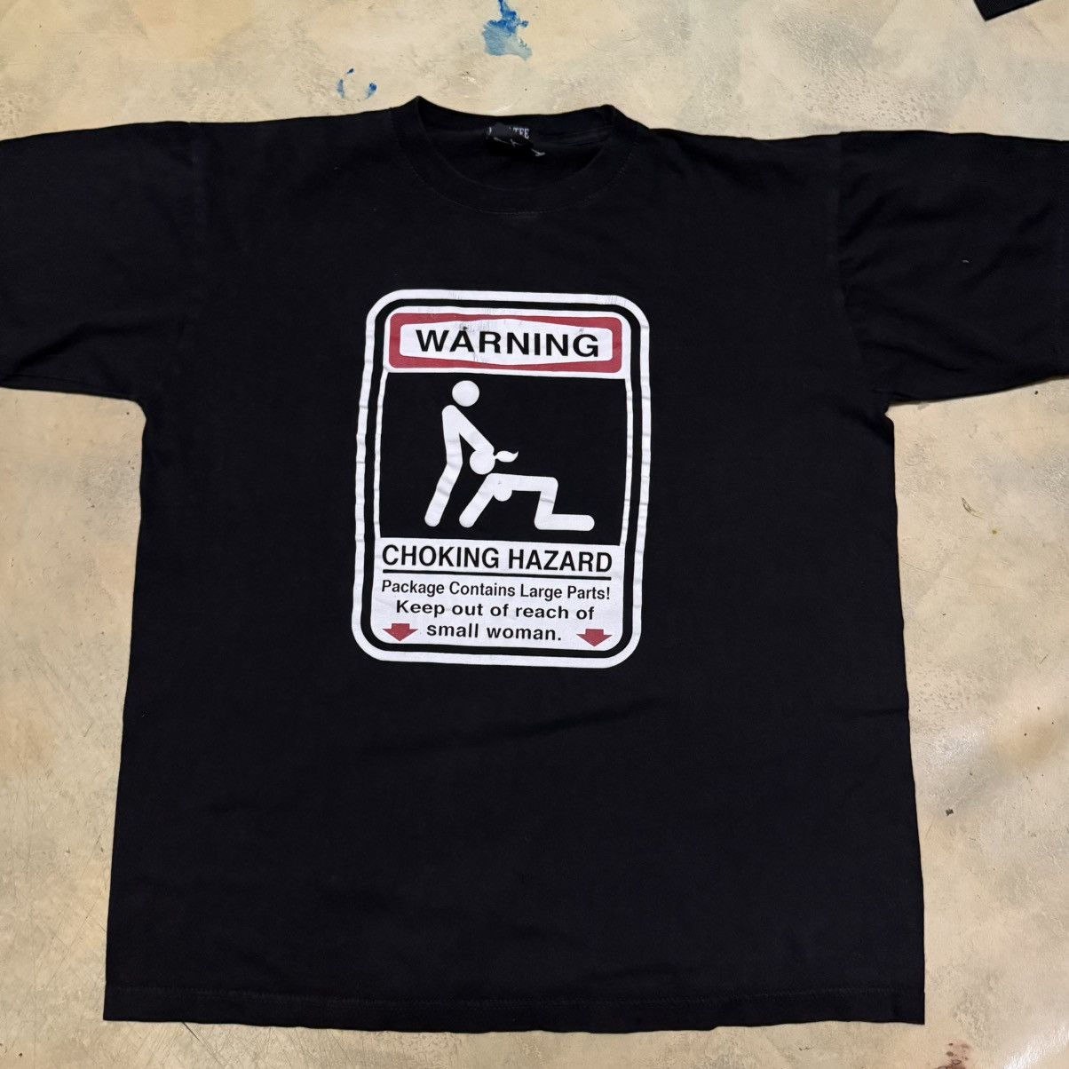 Vintage Warning Choking Hazard Big Logo T Shirt Size US XL / EU 56 / 4 - 3 Thumbnail