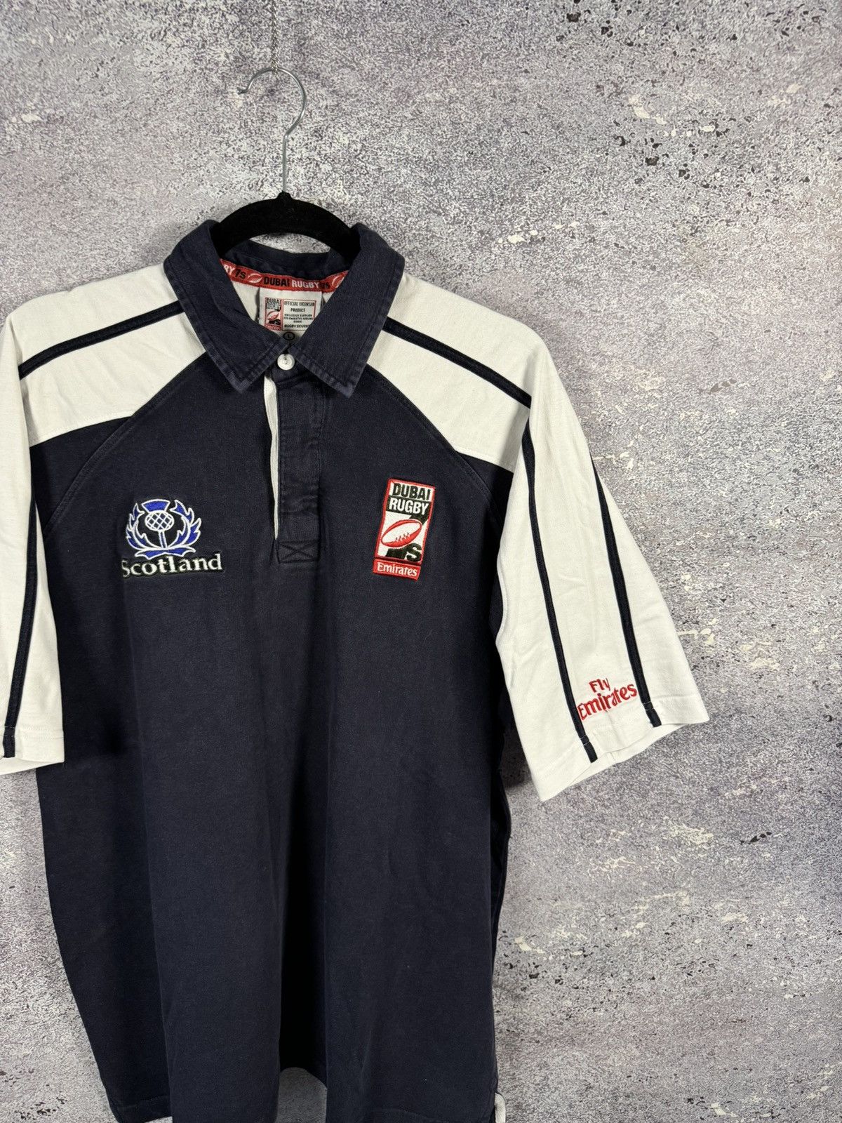 Vintage Matchworn Vintage Scotland Dubai Rugby #7 Jersey Large Size US L / EU 52-54 / 3 - 2 Thumbnail