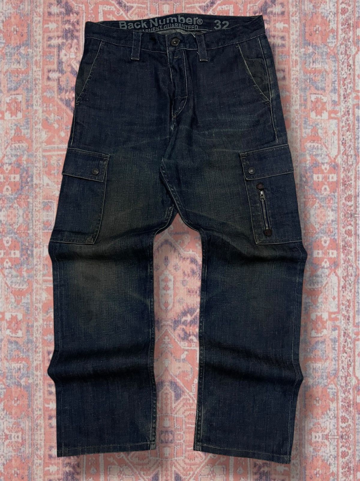 Japanese Brand Vintage Designer Japan Back Number Indigo Distressed Denim Size US 32 / EU 48 - 1 Thumbnail