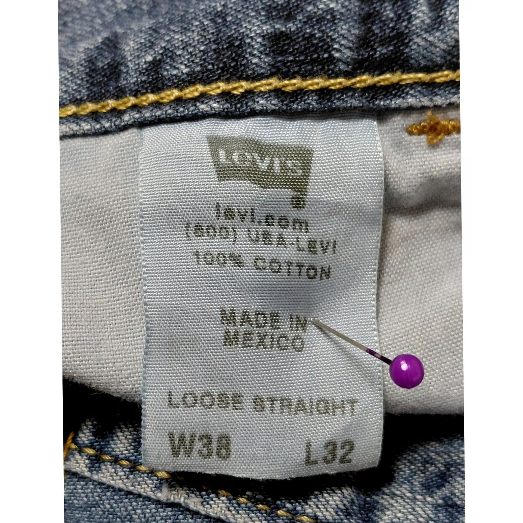 Levi's Levi's Carpenter Loose Straight Jeans Blue Solid Denim Size L32 W38 Mens Size US 32 / EU 48 - 6 Thumbnail