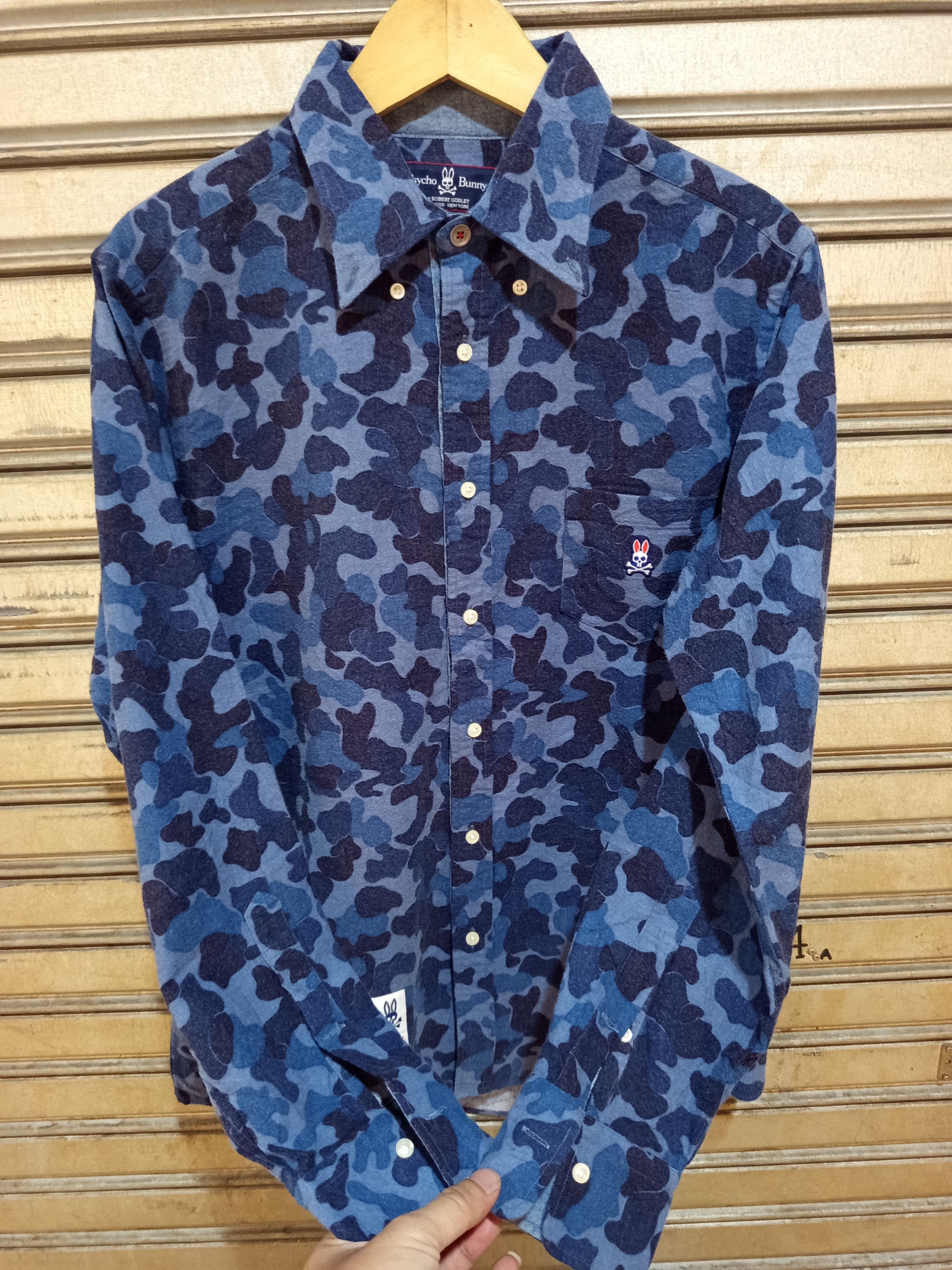 Psycho Bunny Psycho Bunny Camouflage Button Down Shirt Robert Godley Size US XL / EU 56 / 4 - 4 Thumbnail