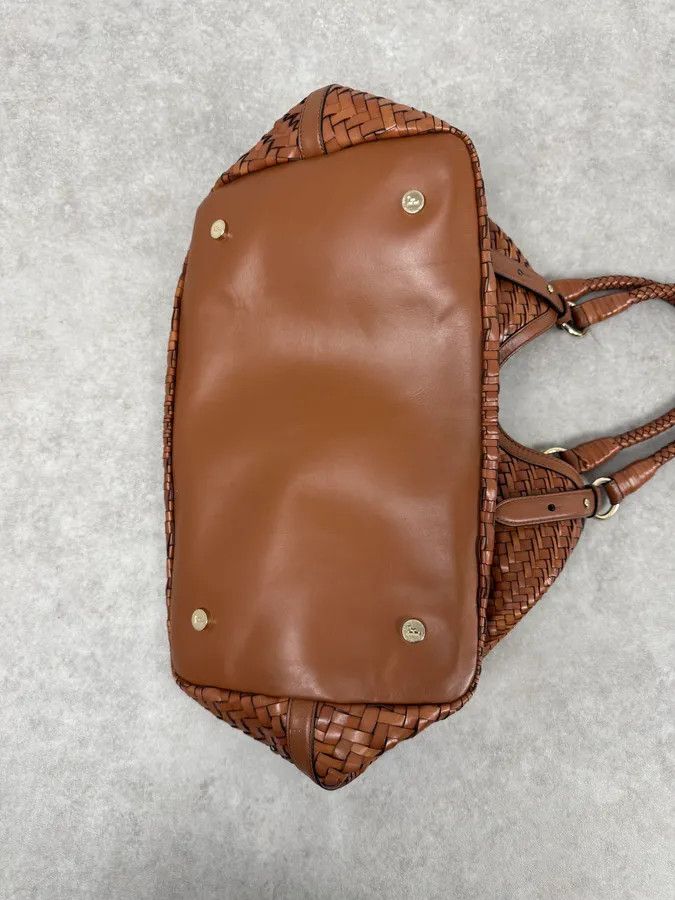 Gianfranco Ferre 2000s Gianfranco Ferré Brown Woven Leather Handle Bag Size ONE SIZE - 4 Thumbnail
