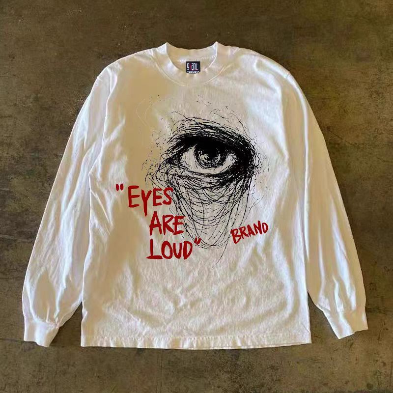 Vintage White washed vintage eye print long-sleeved t-shirt Size US M / EU 48-50 / 2 - 1 Thumbnail