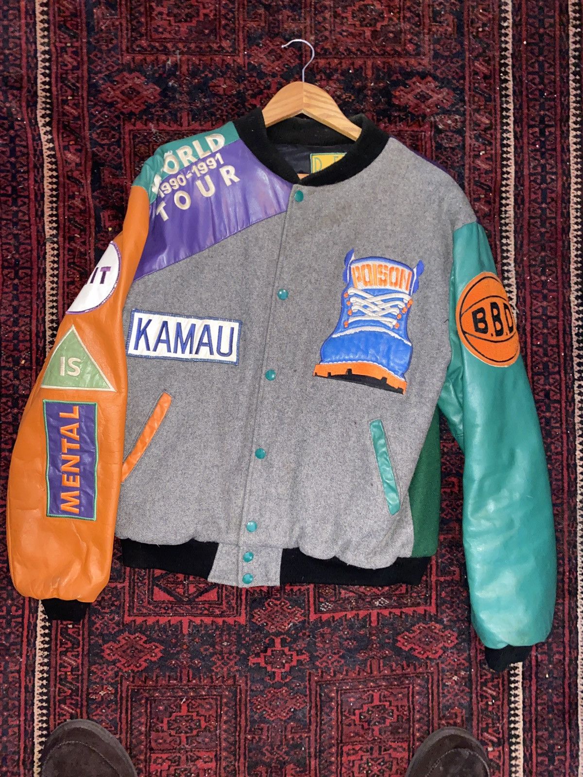 image of Band Tees x Rap Tees Bbd Tour Jacket XL Used New Edition in Orange, Men's