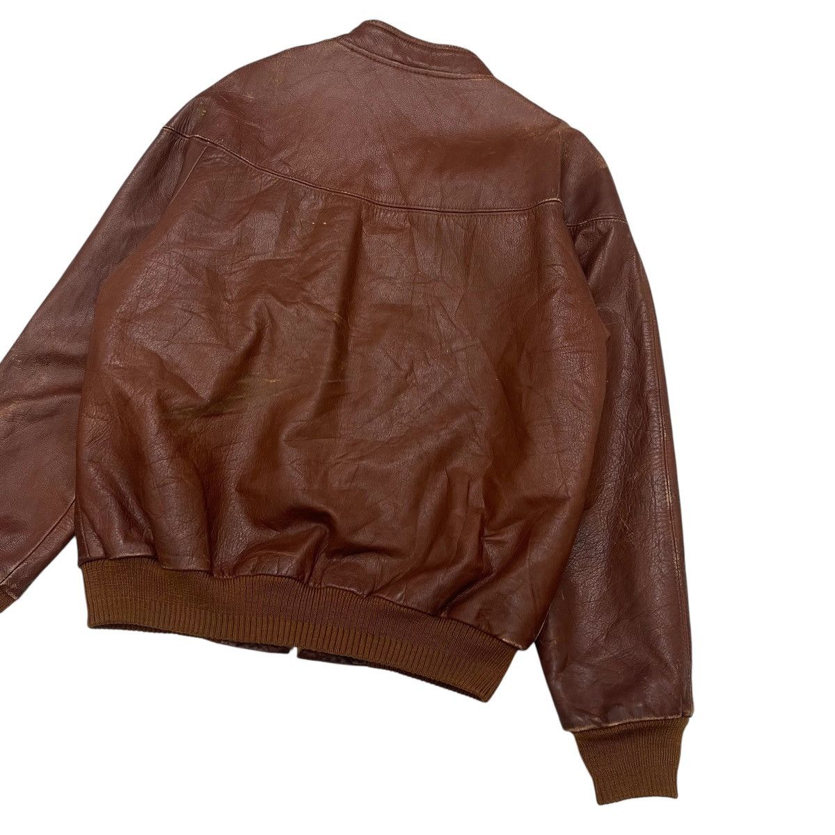 Genuine Leather Vintage Free Time Leather Bomber Jacket Size US S / EU 44-46 / 1 - 10 Thumbnail