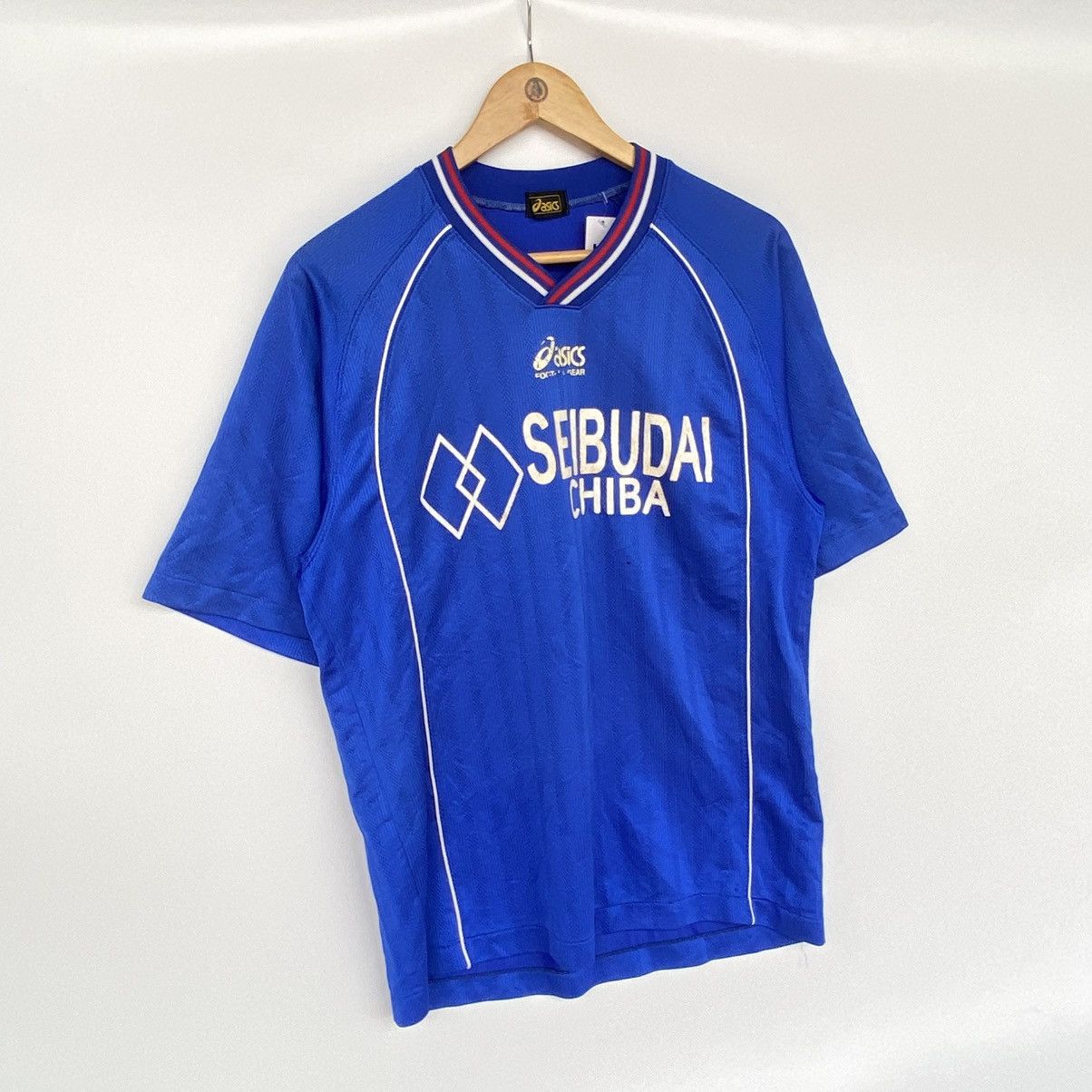 Other Vintageq Blue ASICS Seibudai Chiba Japan Football Shirts Size US L / EU 52-54 / 3 - 3 Thumbnail