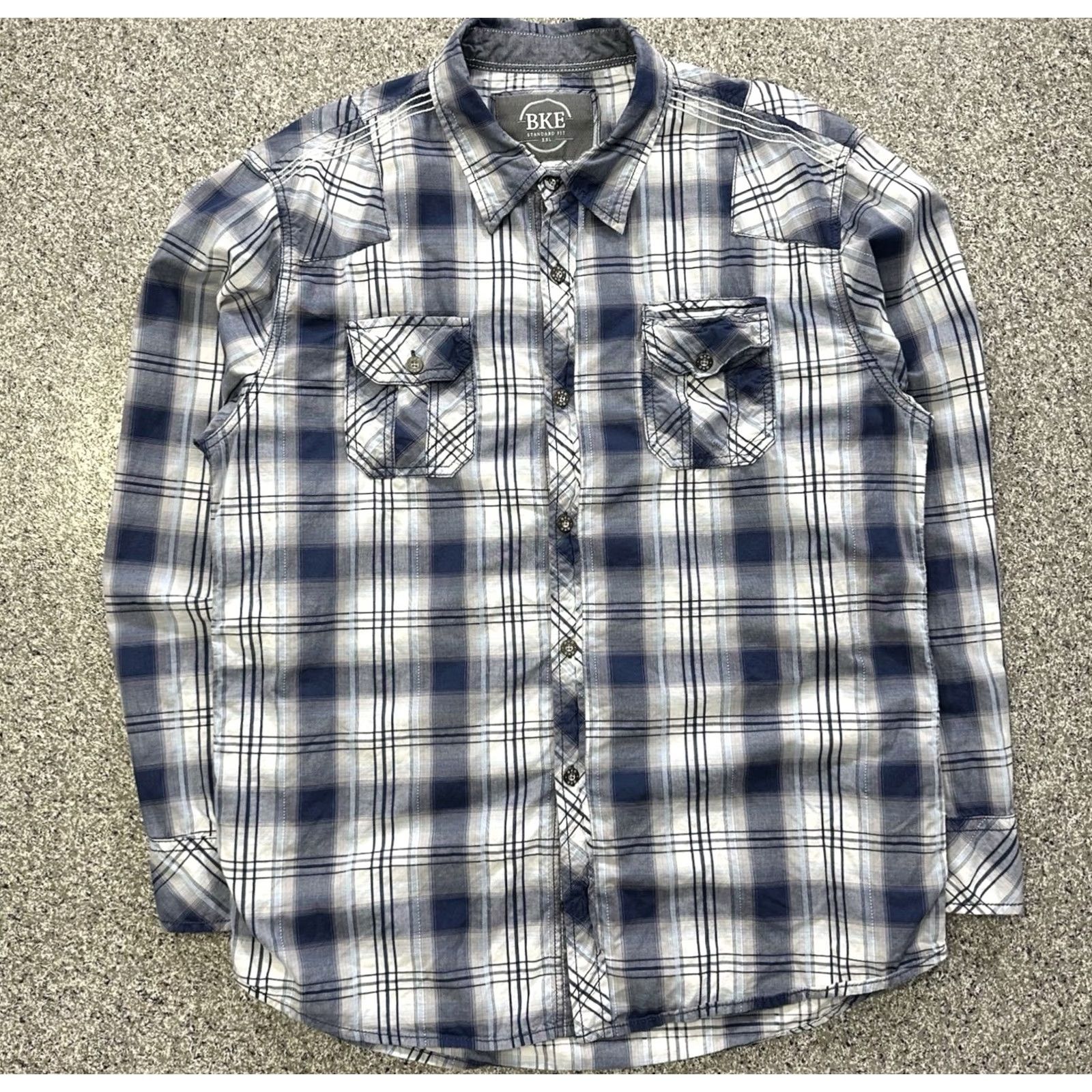 Vintage VINTAGE Buckle Shirt 2XL Mens Western Plaid Long Sleeve Button-Up Blue Size US XXL / EU 58 / 5 - 2 Thumbnail