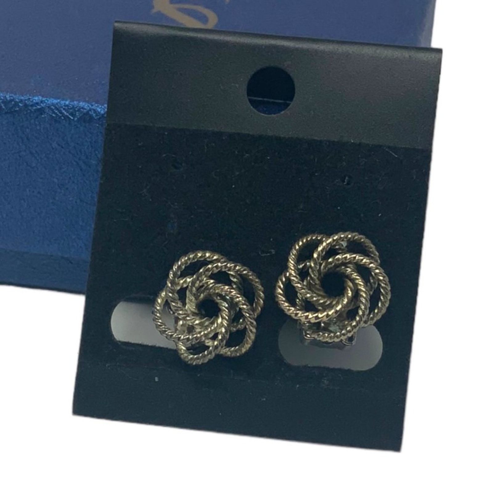 Vintage Vintage Silver Twisted Knot Clip On Earrings Size ONE SIZE - 1 Thumbnail