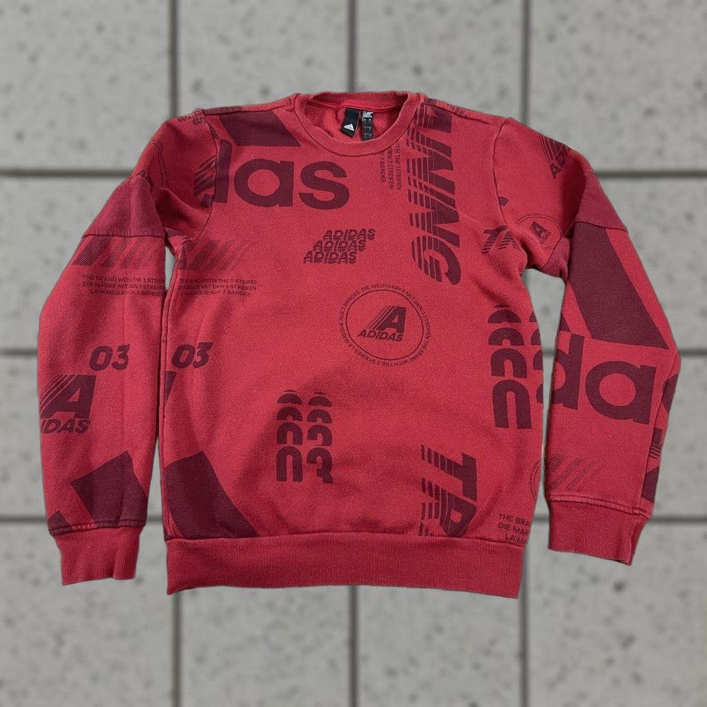 Adidas Adidas Sweatshirt Crew Neck Post Game Allover Print Red S Men Small Small pullover Training Sweatshirt Size US S / EU 44-46 / 1 - 1 Thumbnail