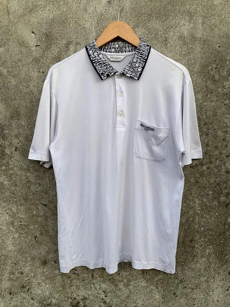 Balmain Balmain spell out collared polo shirt Size US M / EU 48-50 / 2 - 1 Thumbnail