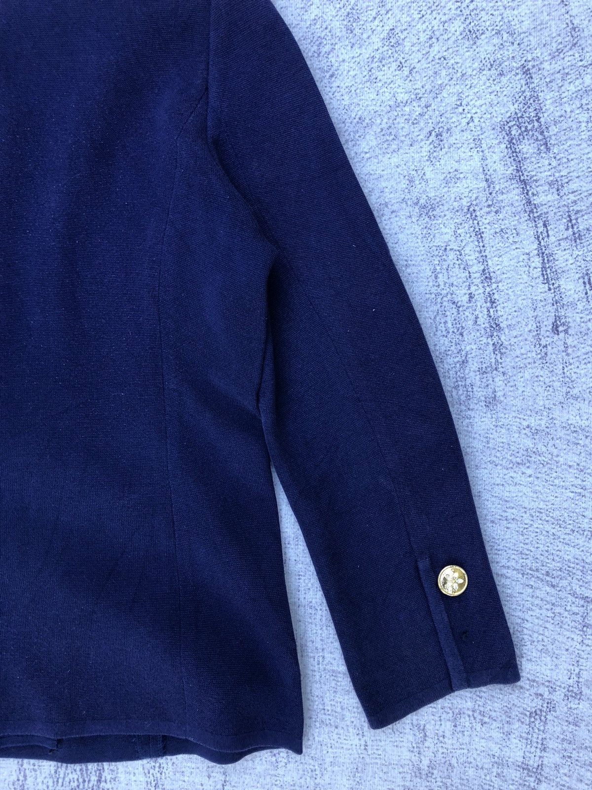 Designer × Vintage × Yves Saint Laurent 🔴YSL/Yves Saint Laurent Navy Blue Pattern Cardigan Size S / US 4 / IT 40 - 16 Thumbnail