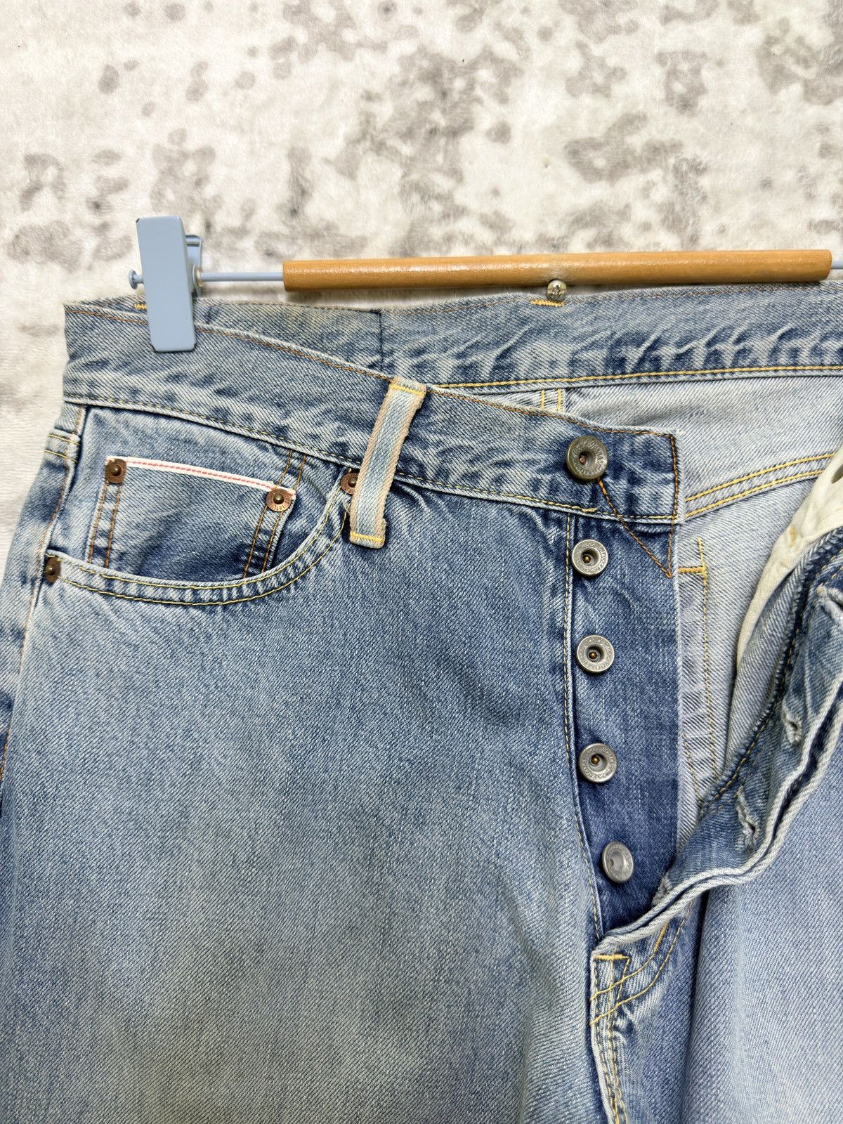 Japanese Brand Vintage Cracker Jack Selvedge Light Washed Denim Jeans Size US 28 / EU 44 - 9 Thumbnail